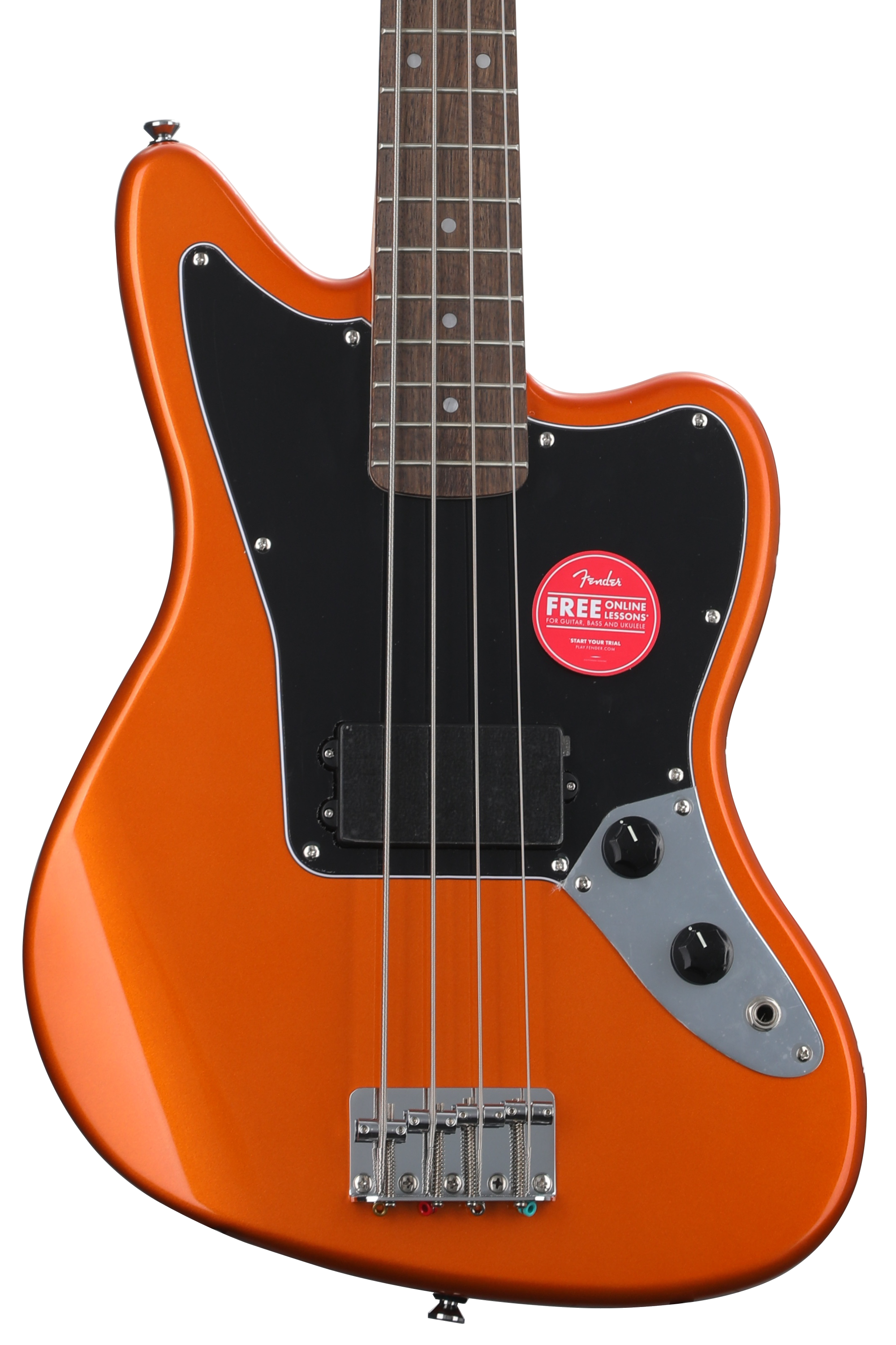 Squier Affinity Series Jaguar Bass H - Metallic Orange, Sweetwater Exclusive
