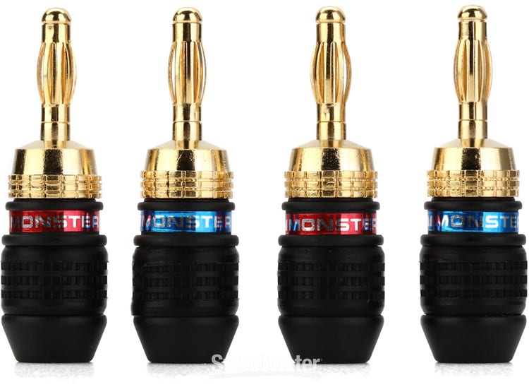 Monster XP QuickLock Self-crimping Banana Plug Connectors - Pack of 4