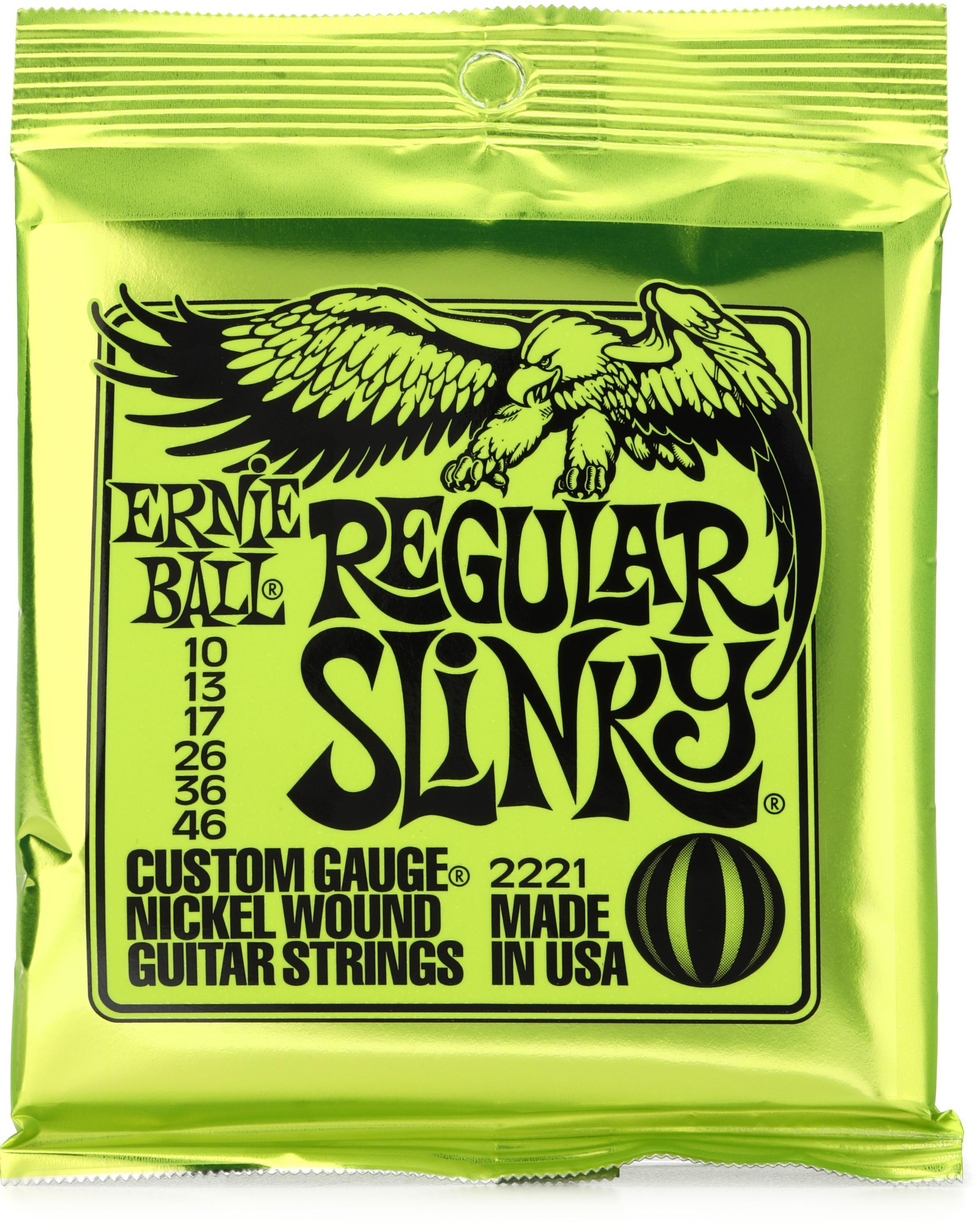 ErnieBall2221RegularSlinkyNickelWoundElectricGuitarStrings-.010-.046