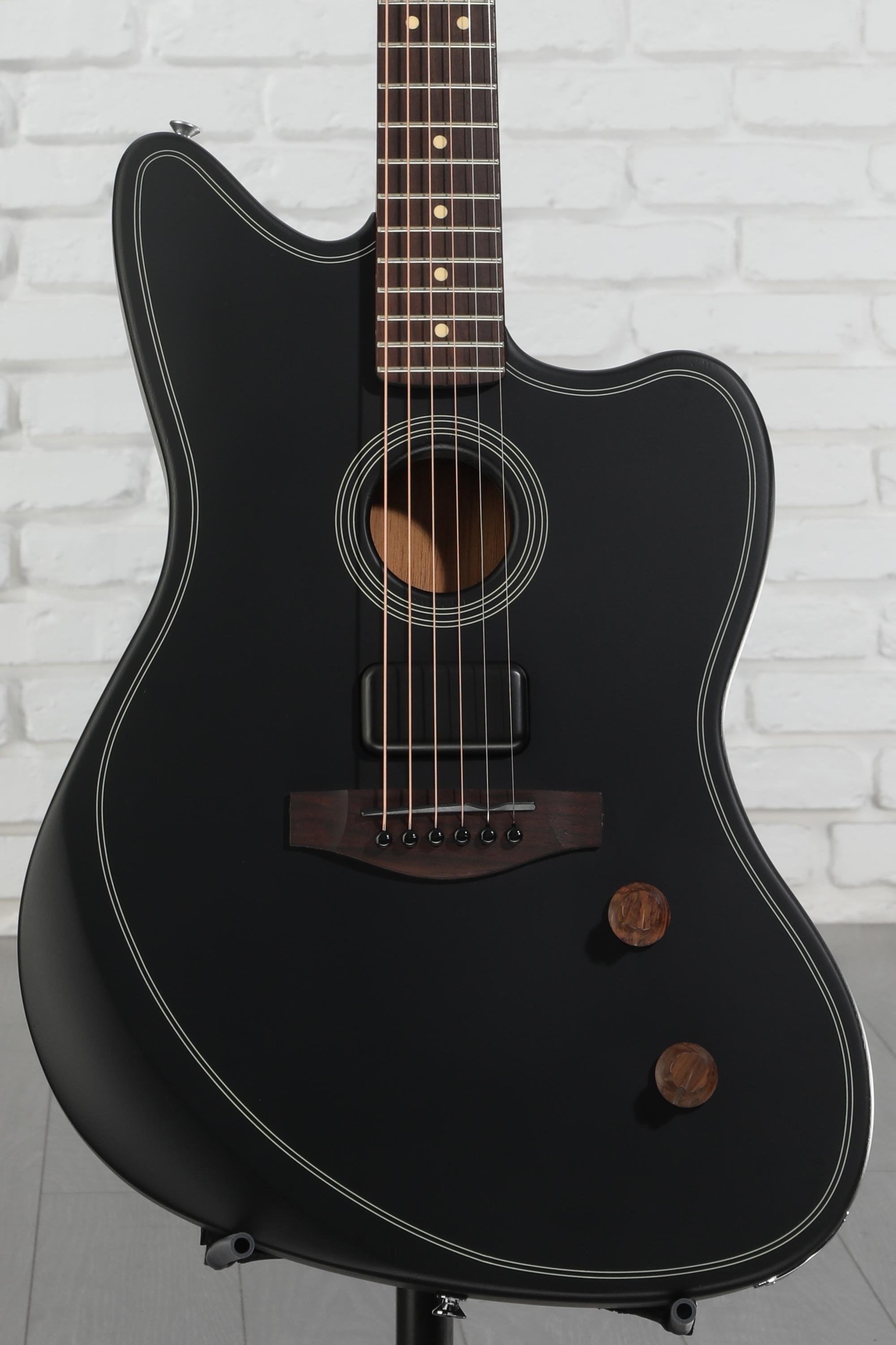 ギター Fender Acoustasonic Standard Black Fender Acoustasonic Standard Jazzmaster Electric Guitar