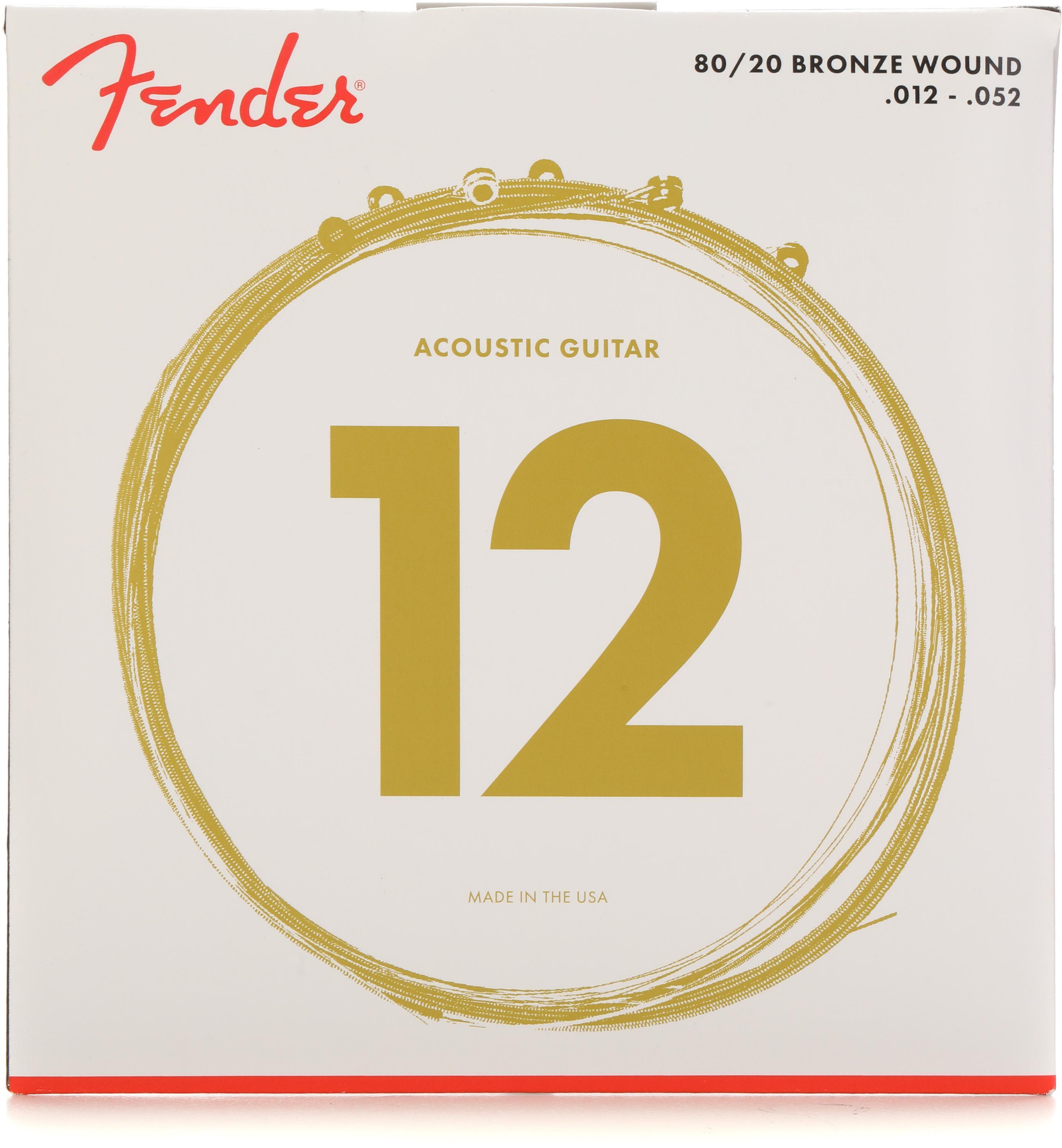 Fender 70L 80/20 Bronze Acoustic Guitar Strings - .012-.052 Light |  Sweetwater