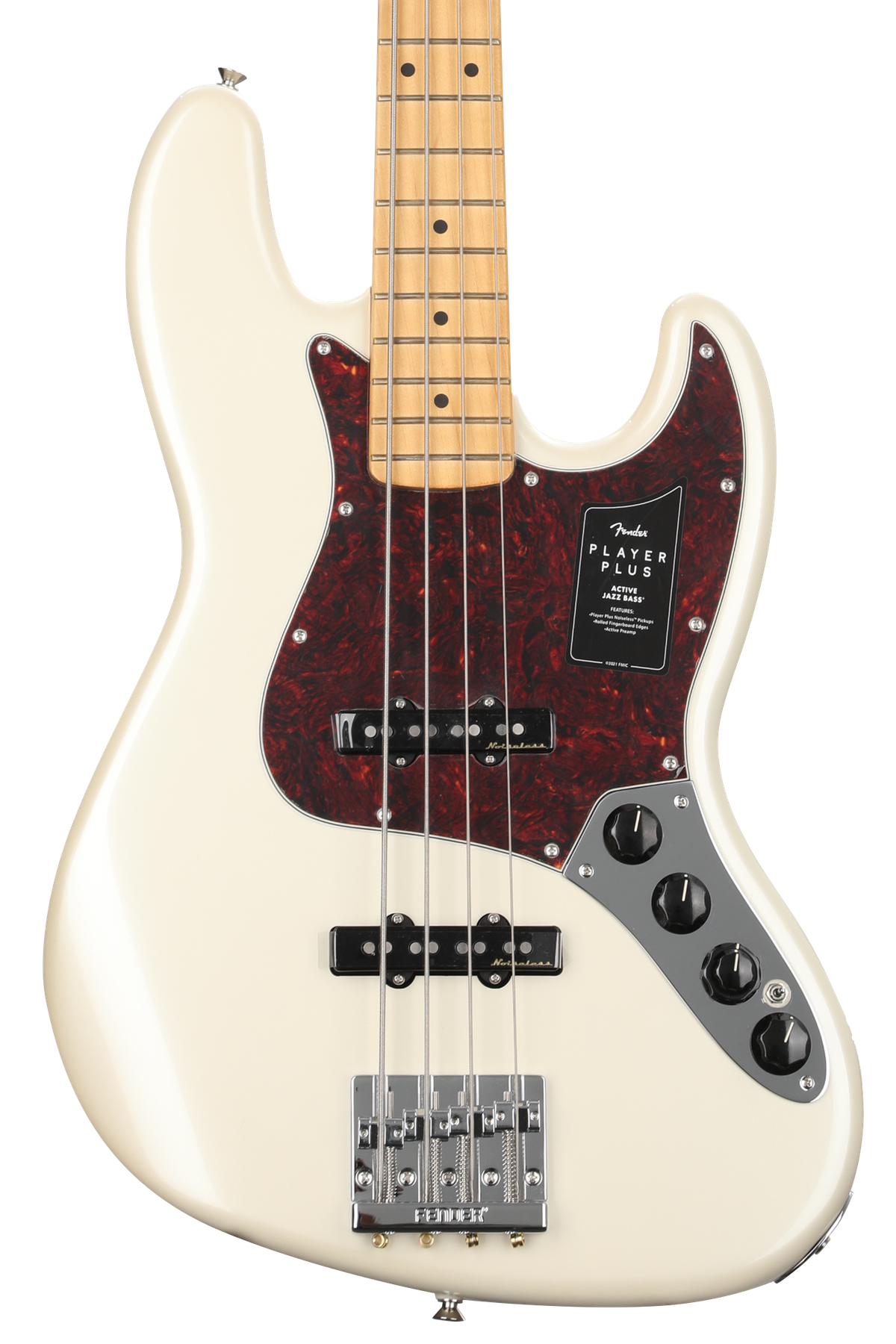 Fender Player Plus Active Jazz Bass - Olympic Pearl with Maple Fingerboard