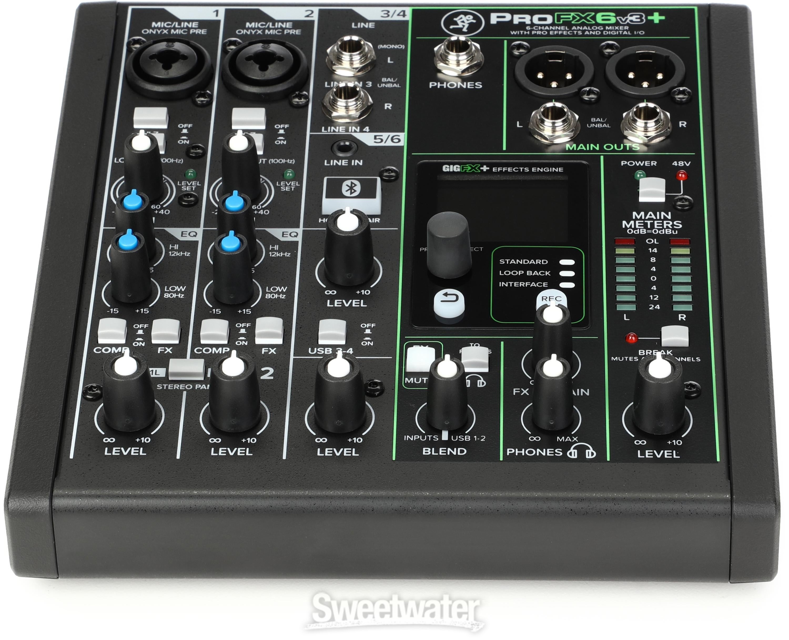 Mackie ProFX6v3+ 6-channel Mixer with Effects and USB | Sweetwater