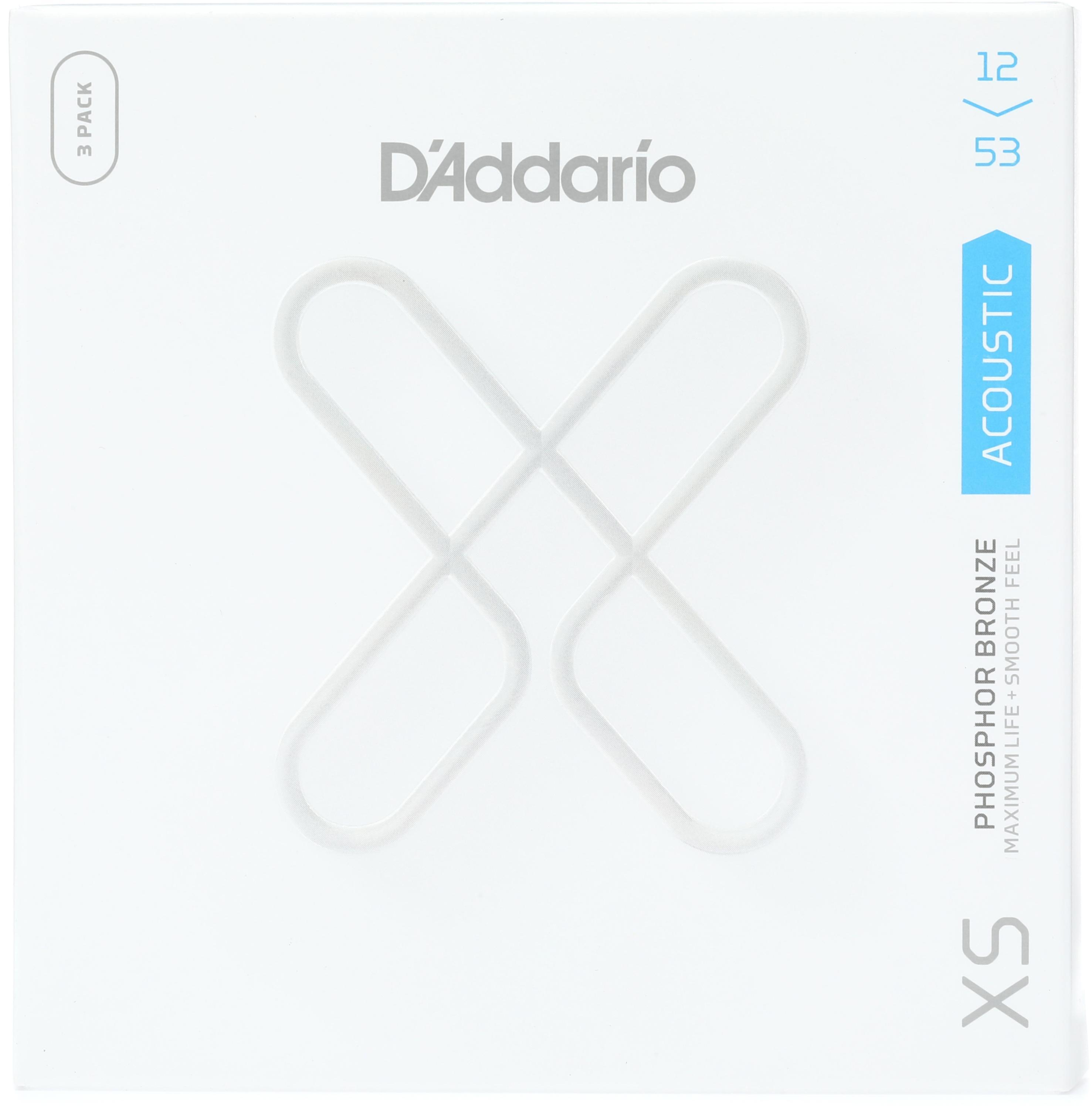D'Addario XS Phosphor Bronze Coated Acoustic Guitar Strings - .010-.047 Extra  Light (3-pack) | Sweetwater
