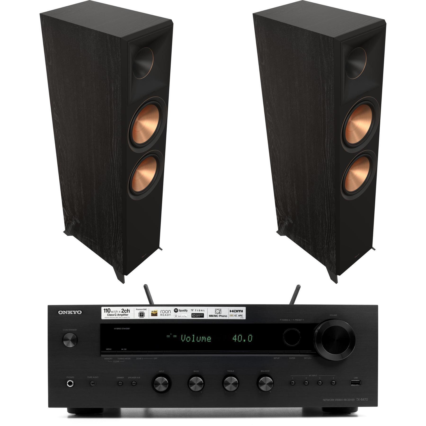 Klipsch RP-8000FII and Onkyo TX-8470 2.0 Home Theater Bundle