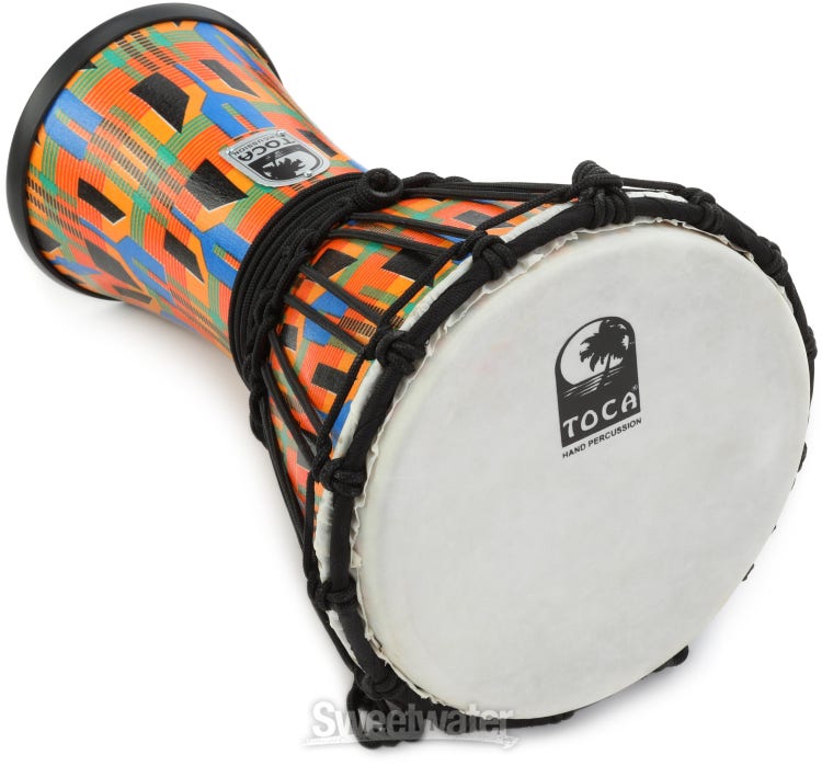 Toca Percussion Freestyle Rope-tuned Djembe - Kente Finish