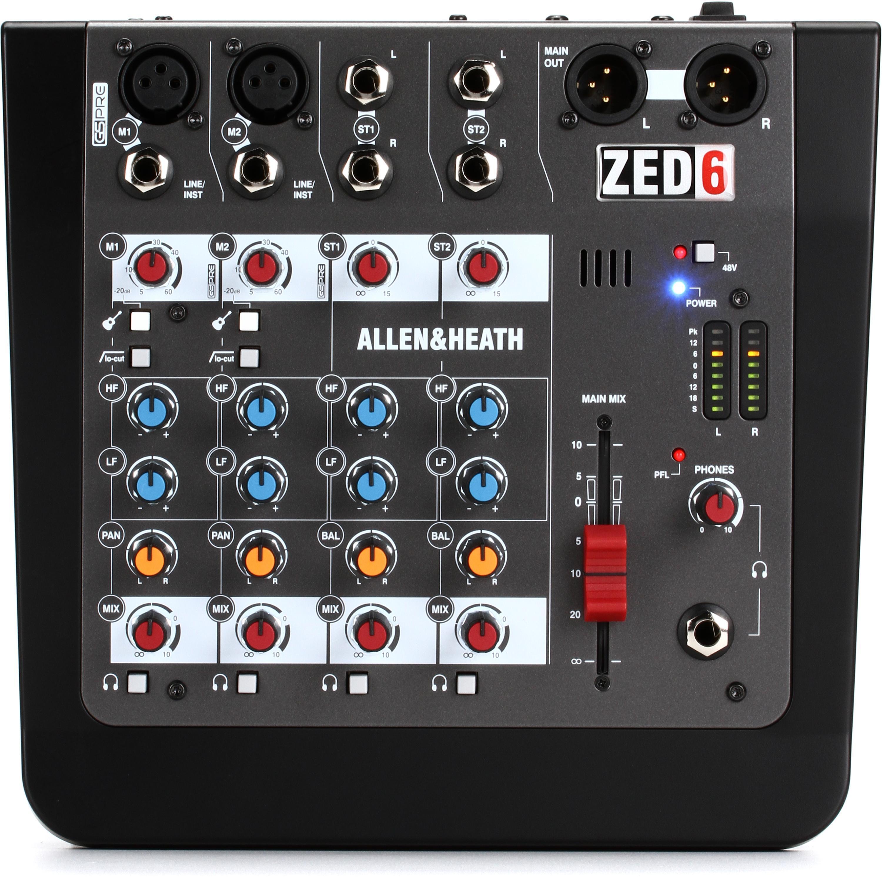 Allen & Heath ZED-6 4-channel Compact Mixer | Sweetwater