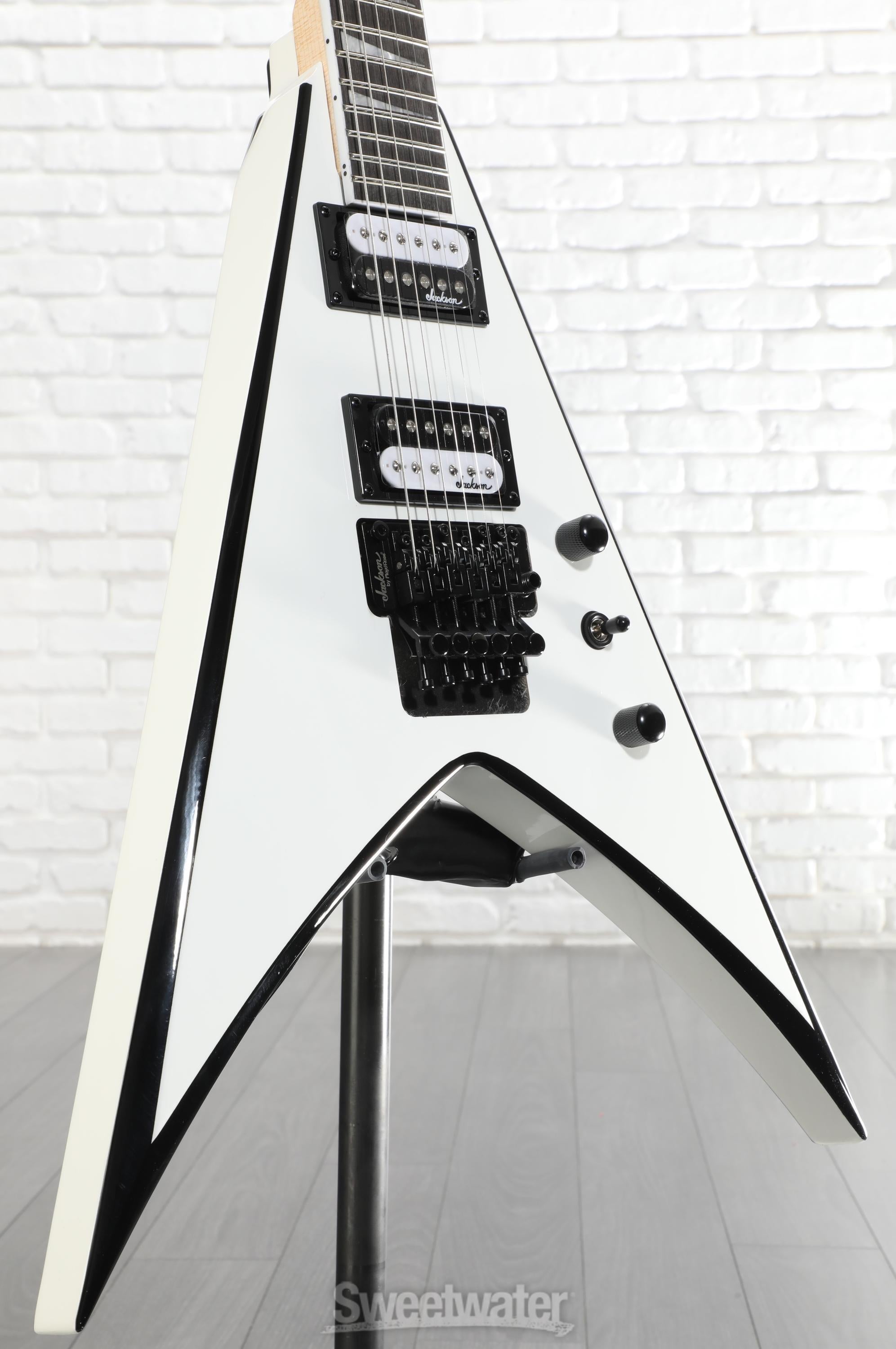 Jackson JS Series King V JS32 - White with Black Bevels | Sweetwater