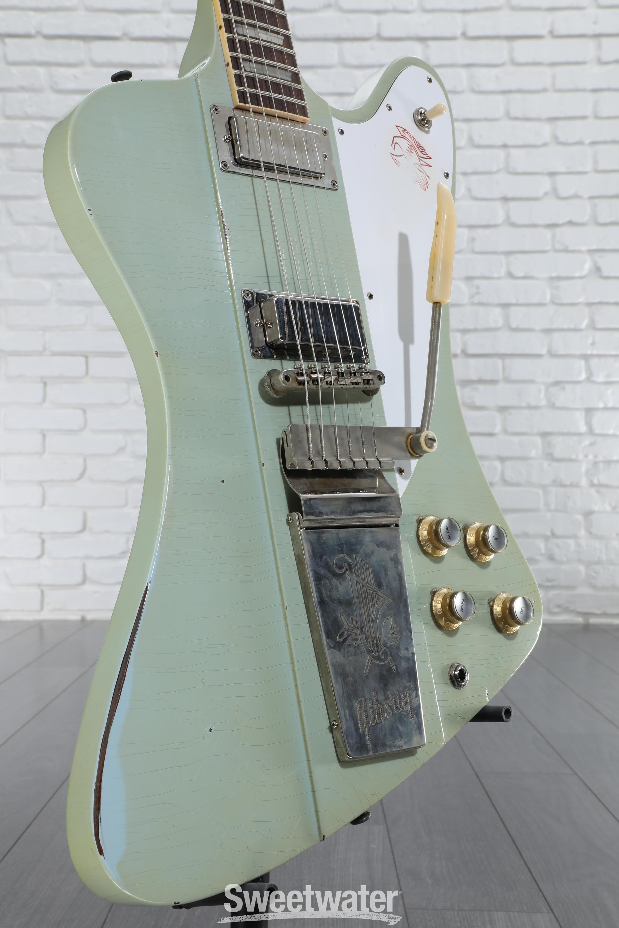 Photo of Gibson Custom 1963 Firebird V Electric Guitar - Antique Frost Blue, Murphy Lab Heavy Aged