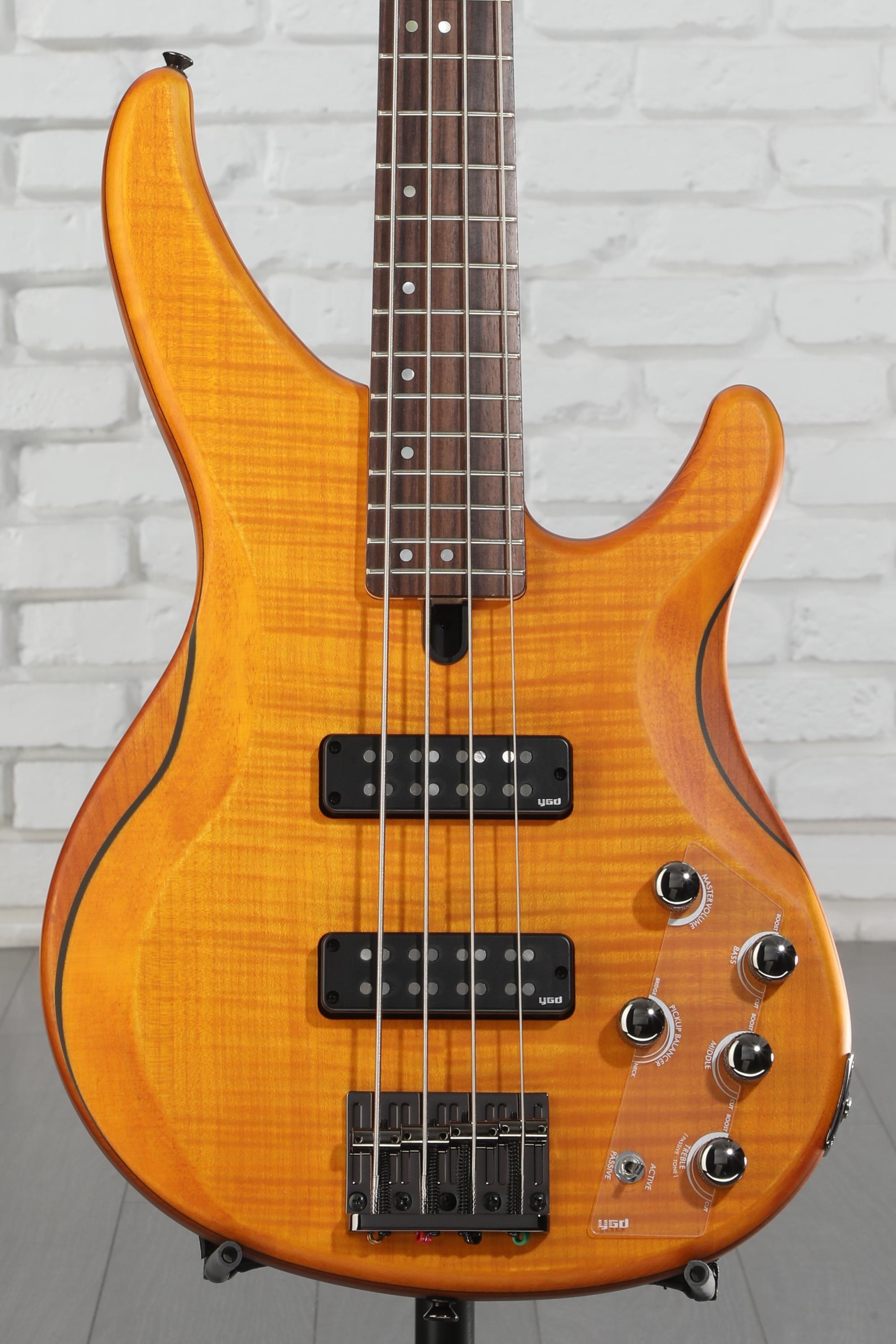 Yamaha TRBX604FM 4-string Bass Guitar - Matte Amber | Sweetwater