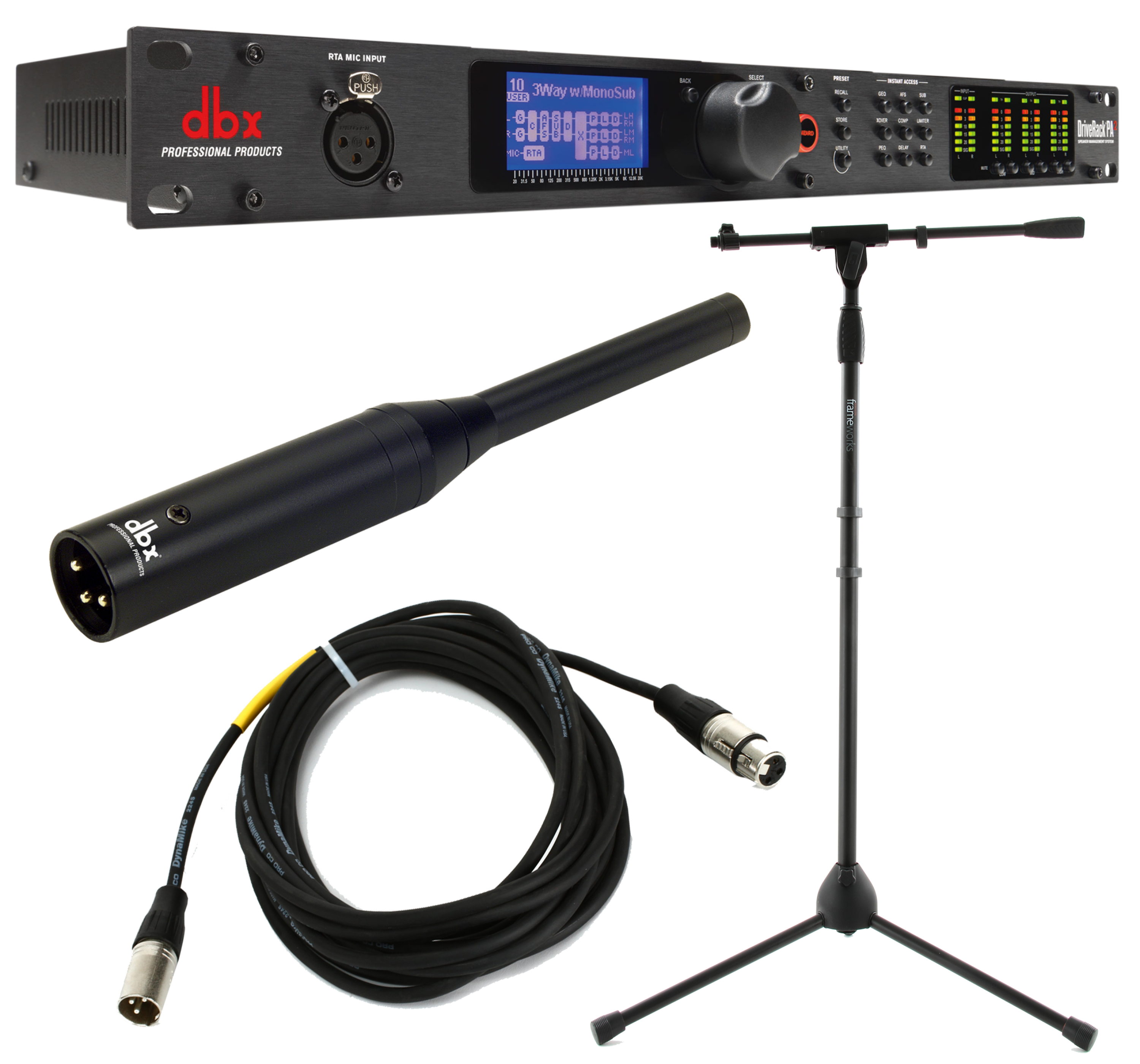 dbx Drive Rack PA2 &専用RTA-M 測定用マイク付 dbx DriveRack PA2 Package - with RTA Mic, Stand, and Cable
