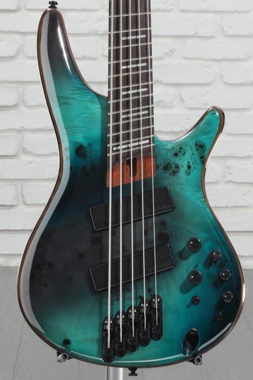 Ibanez Bass Workshop SRMS805 Multi-scale 5-string Bass Guitar - Tropical Seafloor