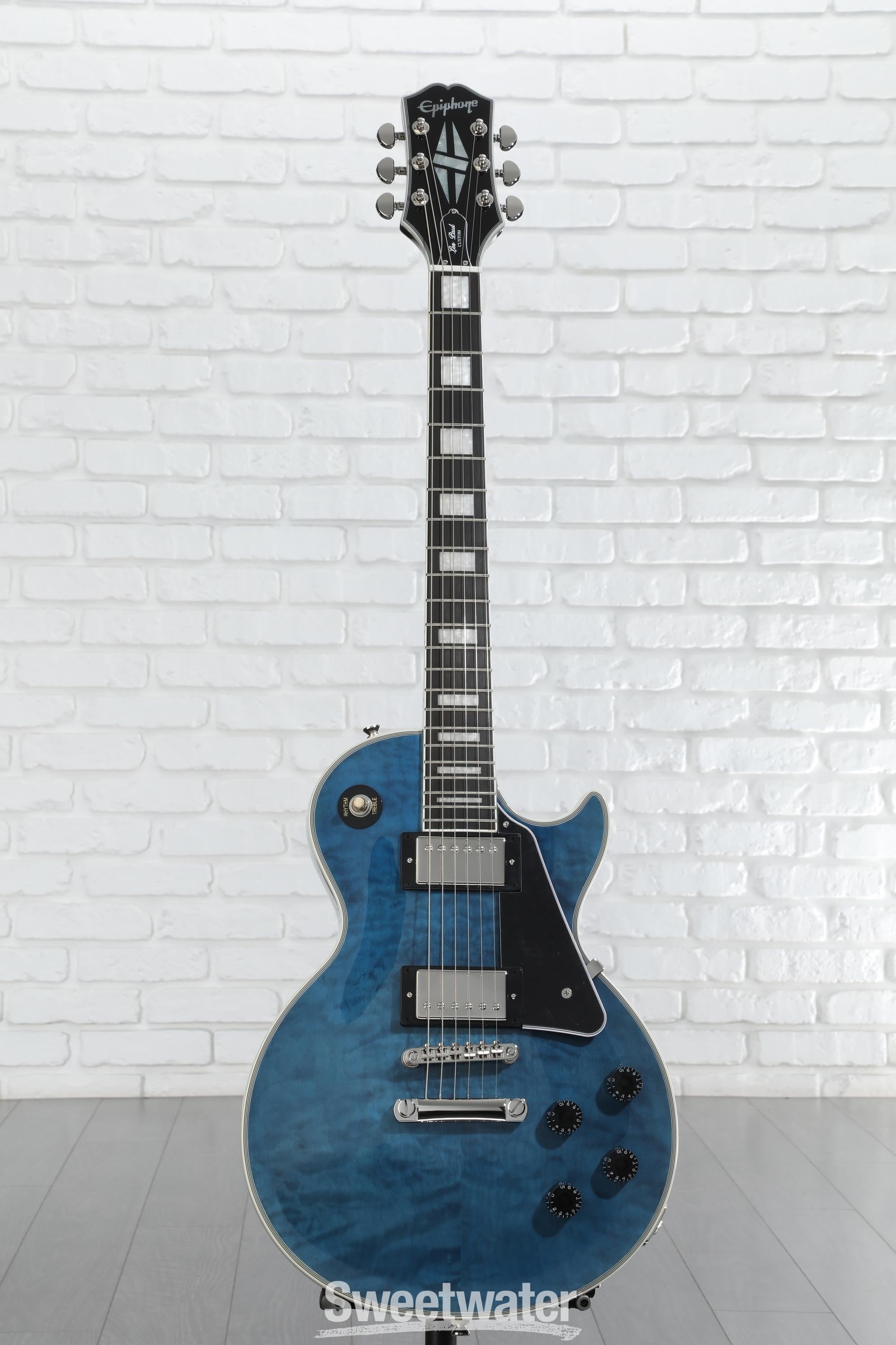 エピフォン Epiphone Les Paul Quilt Viper Blue Epiphone Les Paul Custom Quilt Viper Blue Electric Guitar