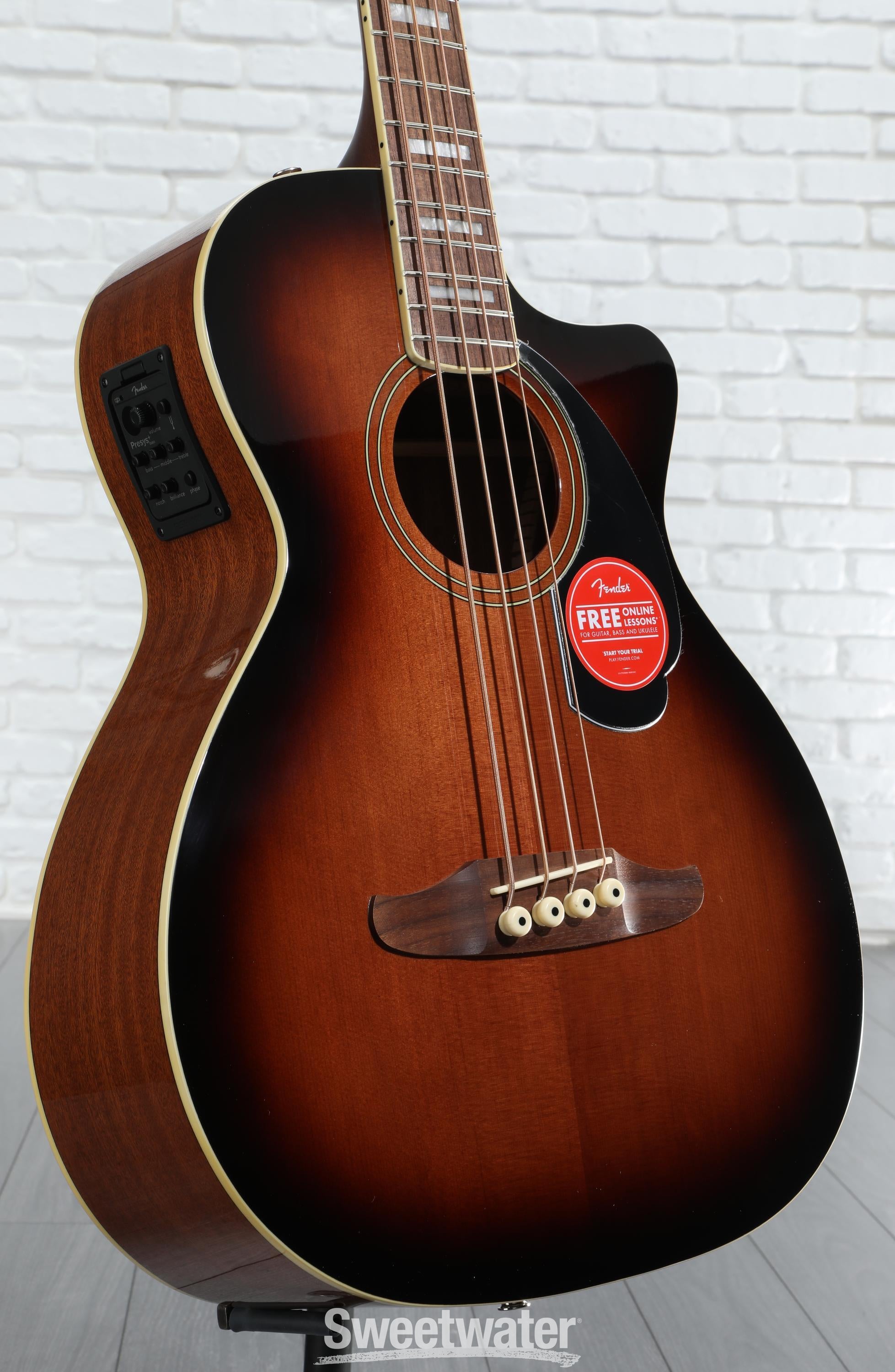 Amazon.com: Fender Acoustic Bass Guitar, 4-String, Kingman