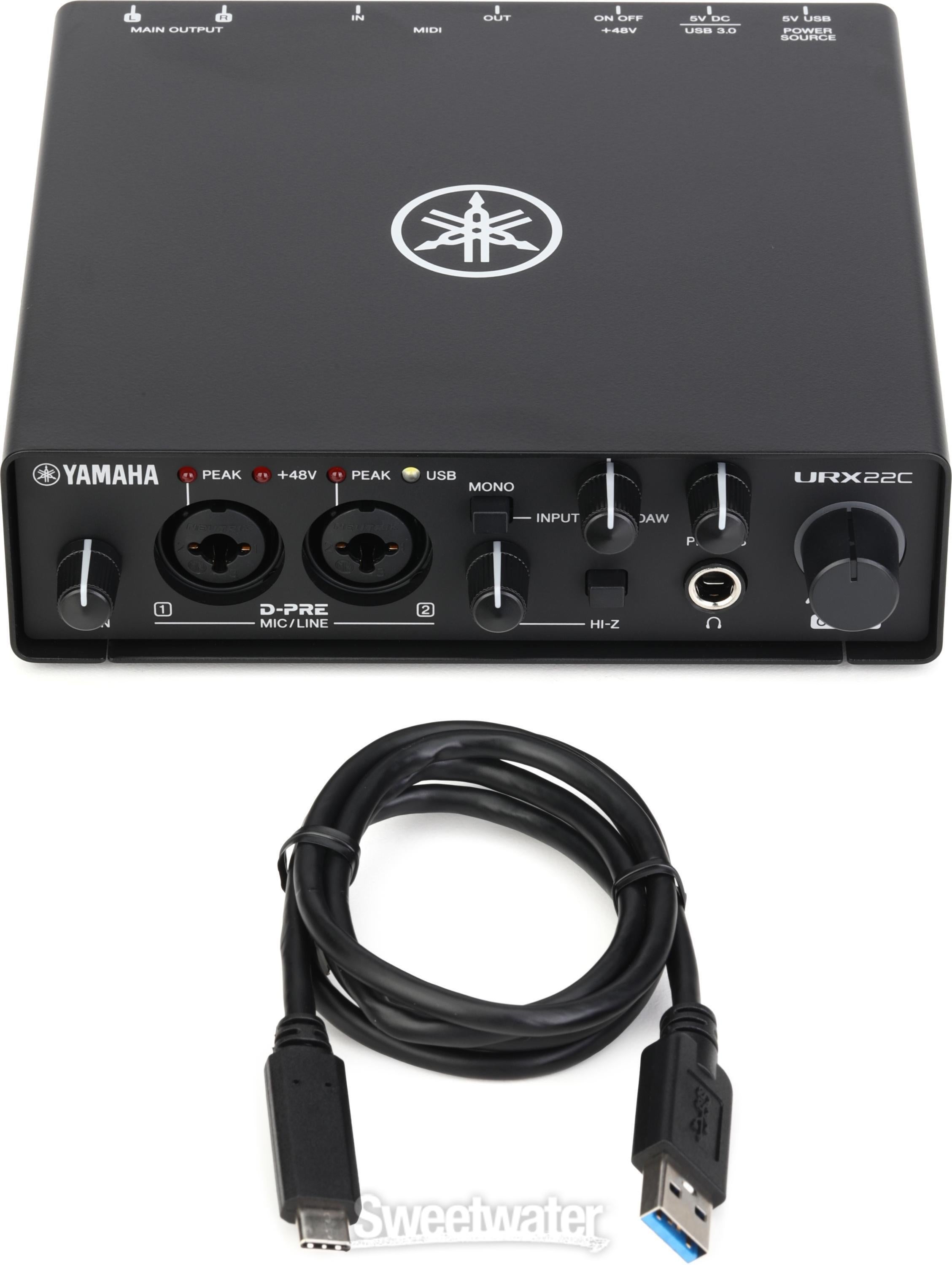 Yamaha URX22C USB-C Audio Interface with Software Suite - White