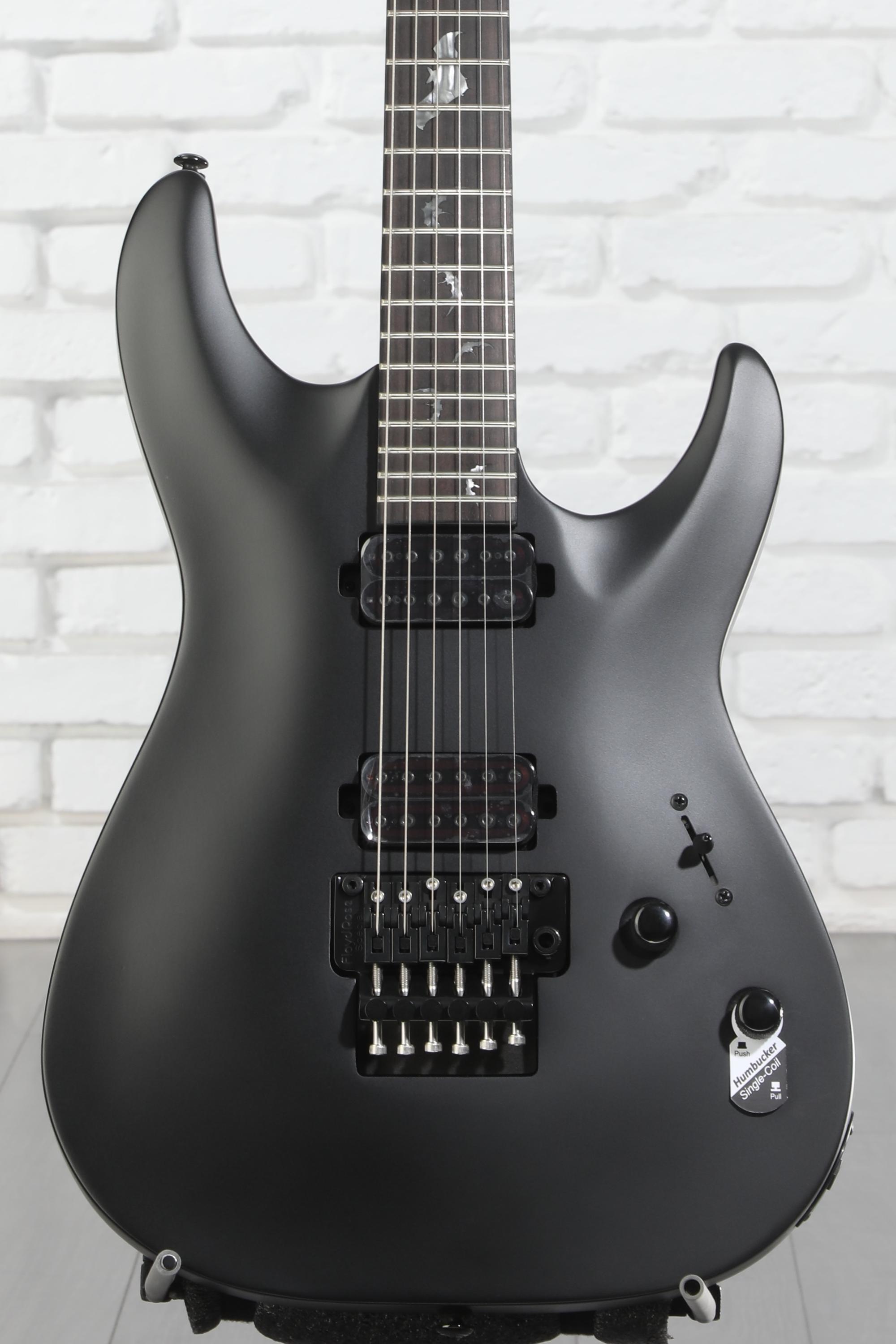 Schecter Damien-6 FR SBK Electric Guitar - Satin Black | Sweetwater