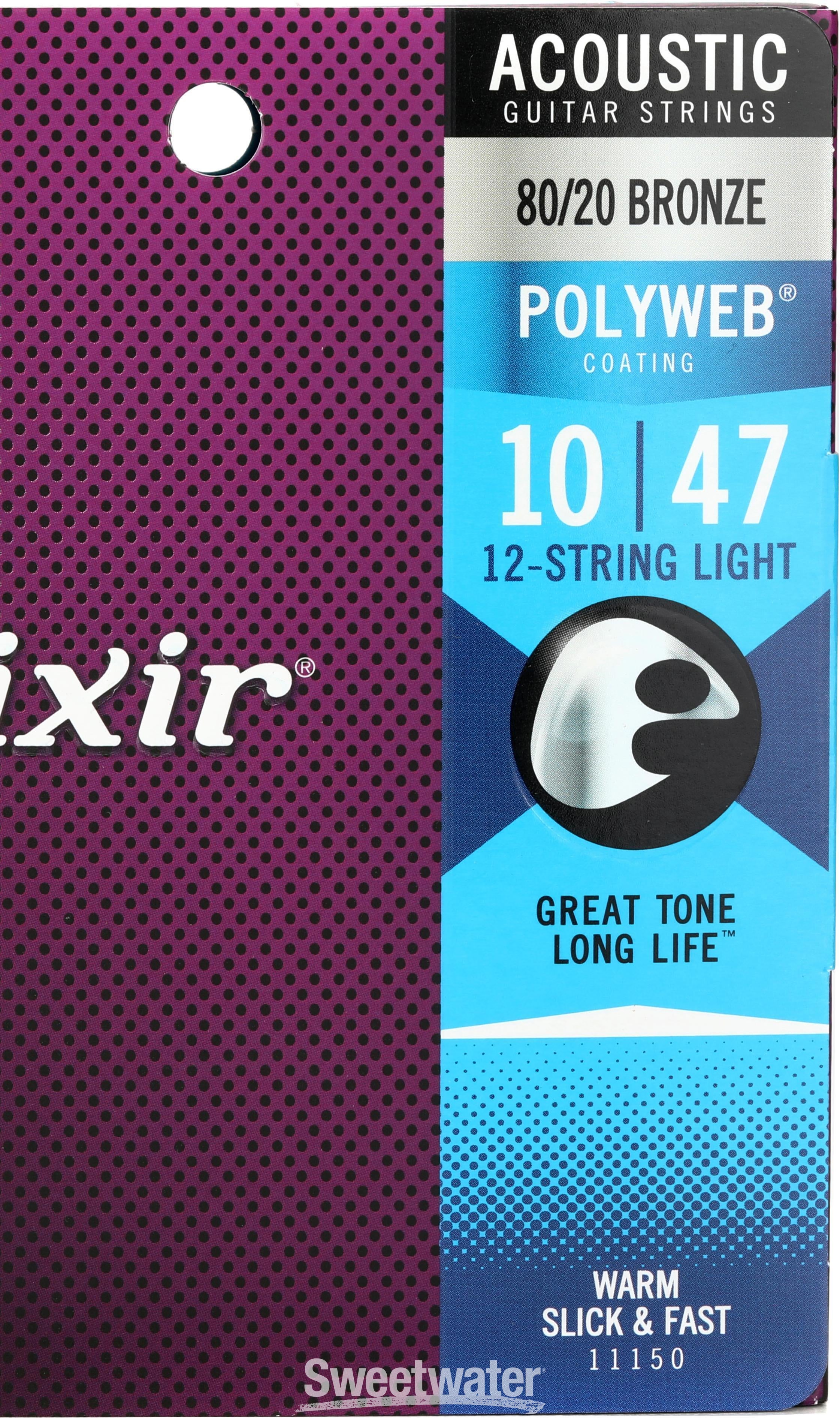 Elixir Strings 11150 Polyweb 80 20 Bronze Acoustic Guitar Strings