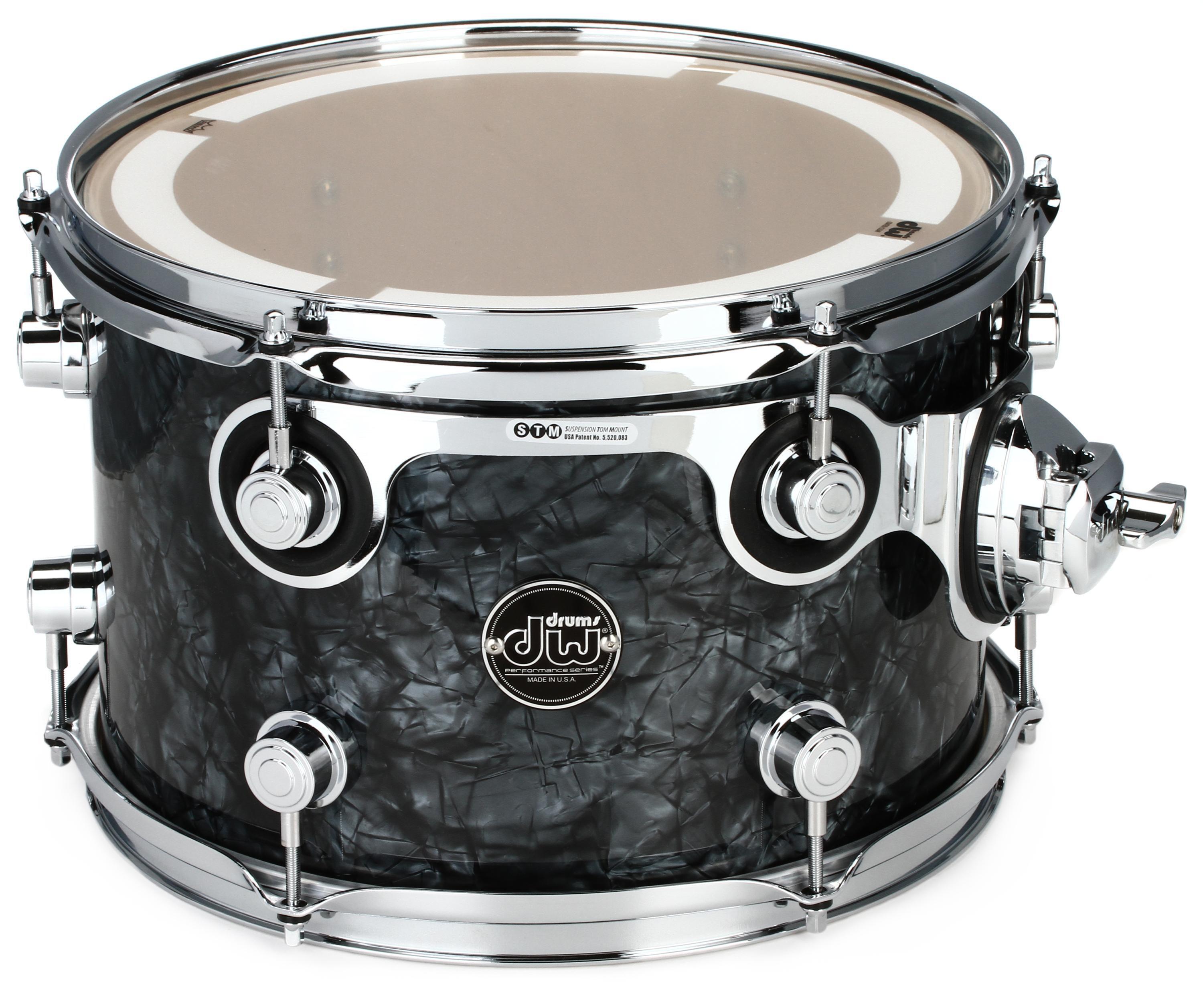 DW Performance Series Mounted Tom - 8 x 12 inch - Black Diamond FinishPly