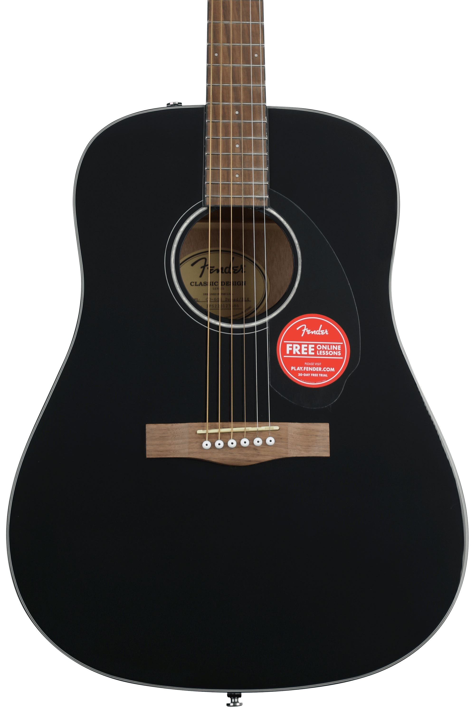 Fender CD-60S Dreadnought Acoustic Guitar - Black | Sweetwater