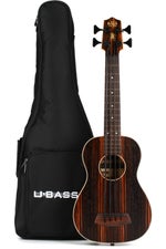 Photo of Kala U-Bass Fretless Acoustic-Electric Bass Ukulele - Striped Ebony