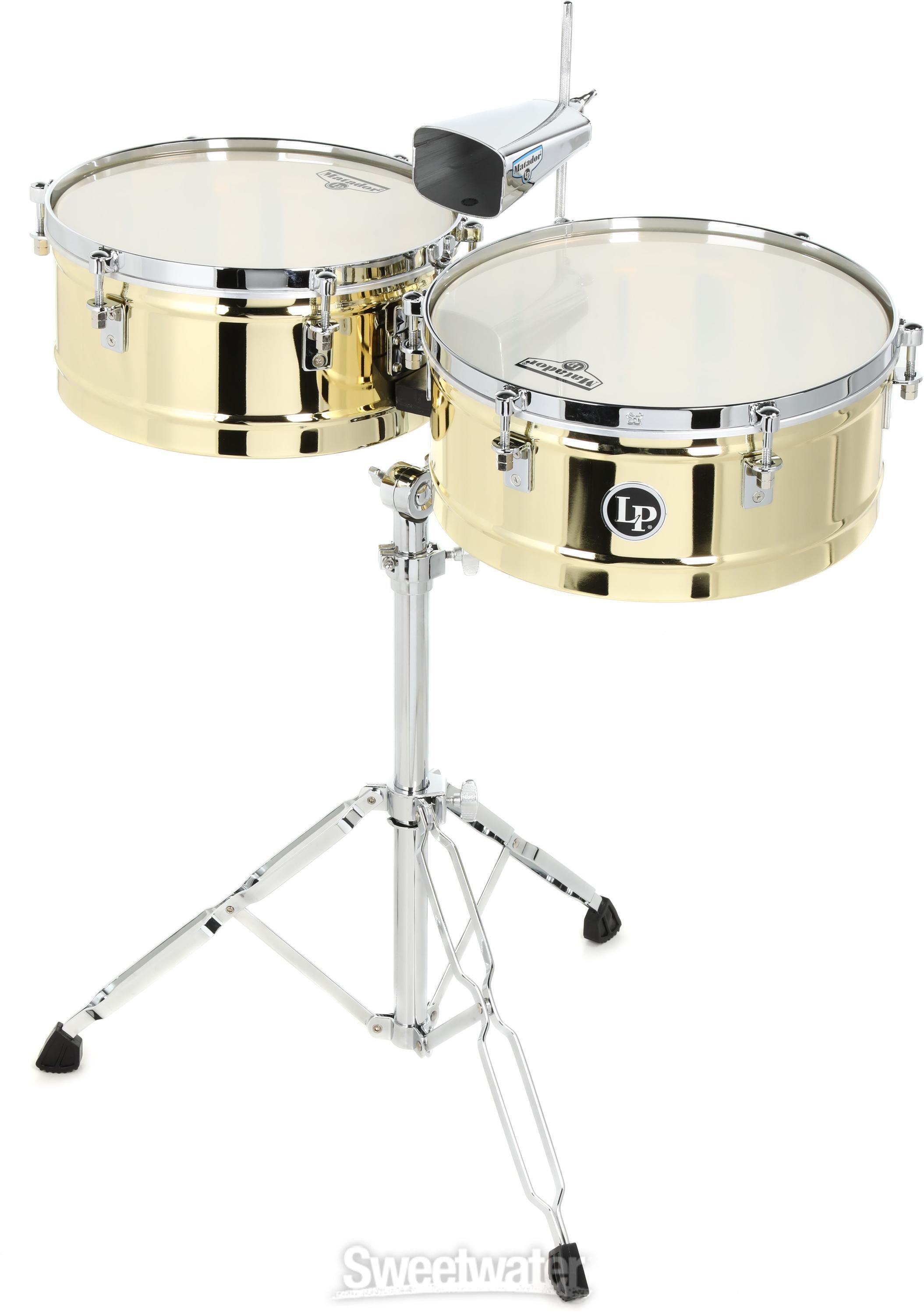 Latin Percussion Matador 14-/15-inch Timbales - Brass