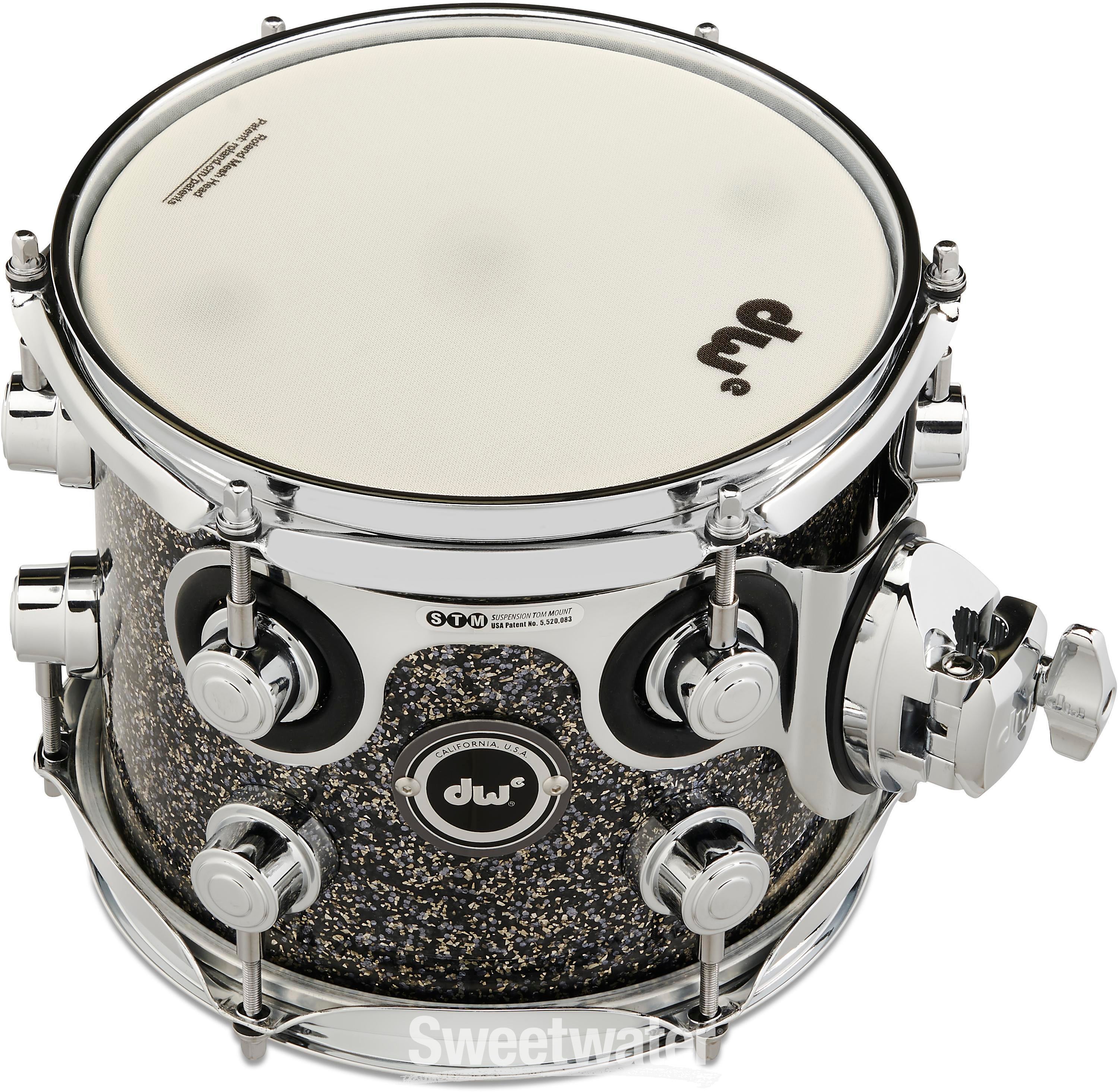 DW DWe e33 Mounted Tom - 7 inch x 8 inch, Black Galaxy