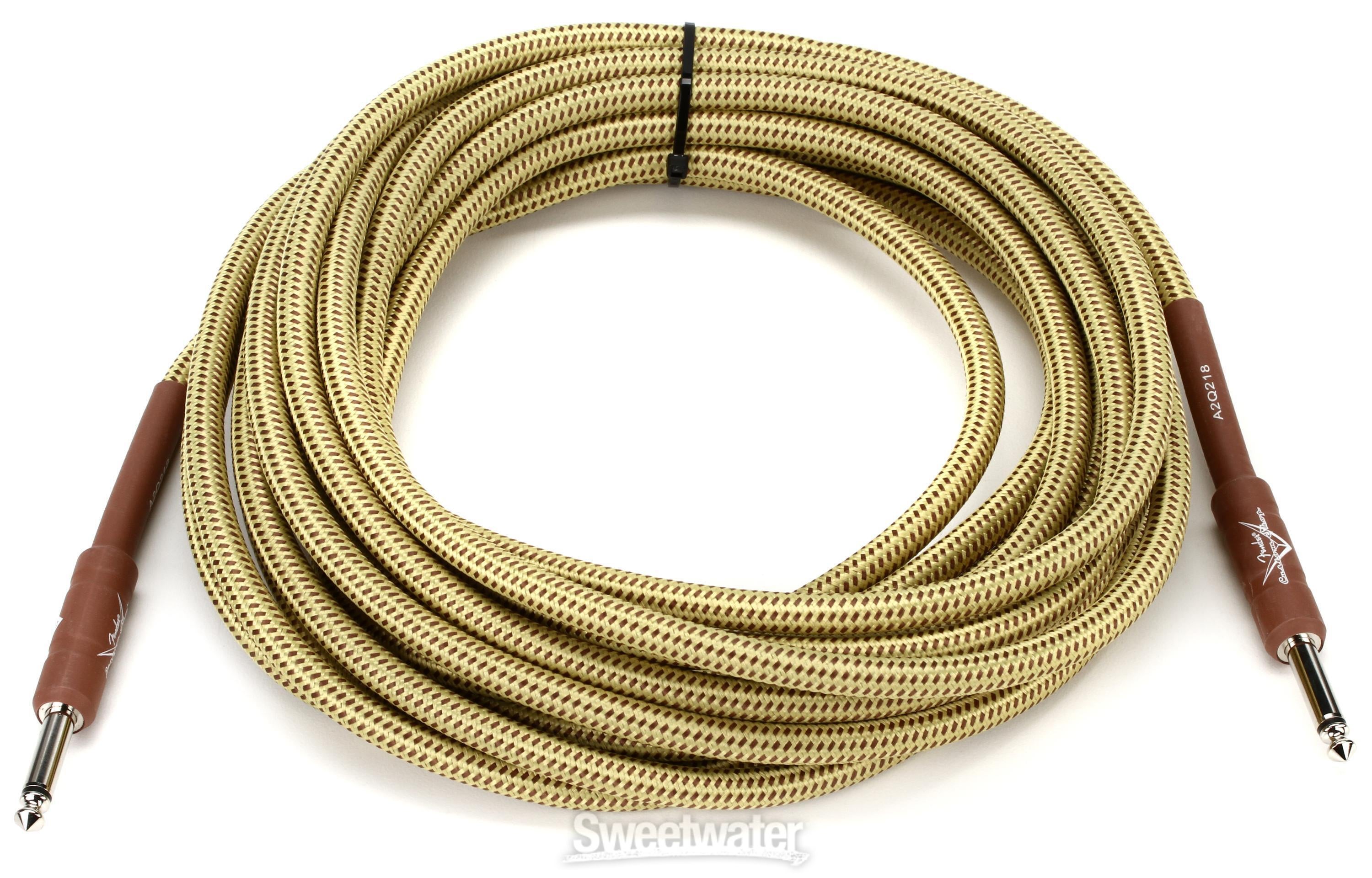 Fender 25' Custom Shop Guitar Cable - Tweed, Straight | Sweetwater