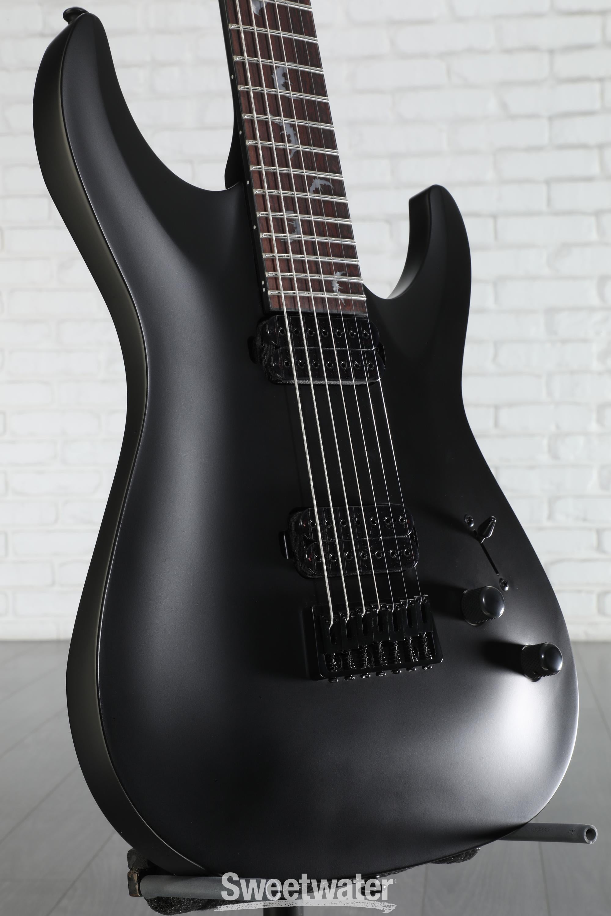 Schecter Damien-7 SBK Electric Guitar - Satin Black | Sweetwater