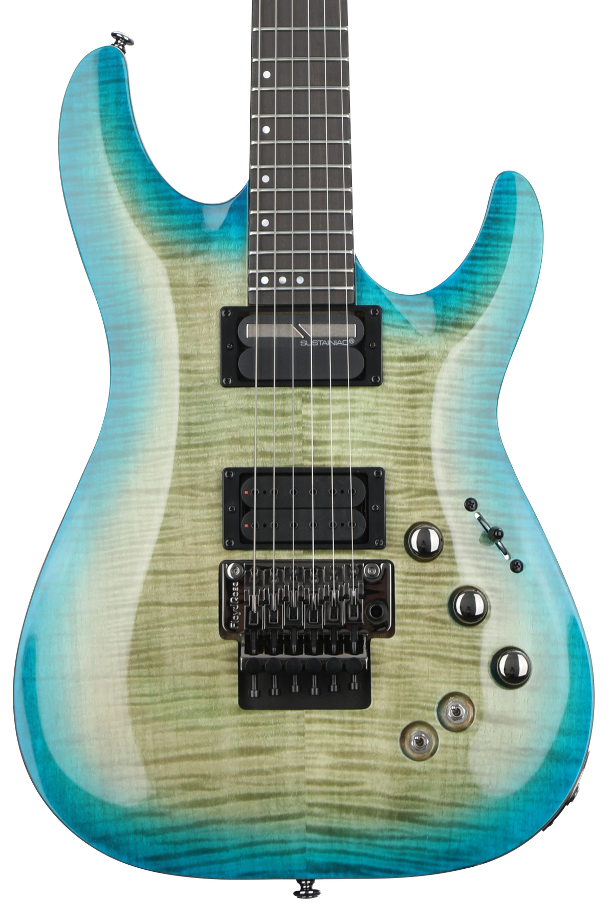 ギター SCHECTER BLACKJACK SLS C-1 FR Sustainiac Schecter BlackJack SLS C-1 FR-S Electric Guitar - Aquaburst