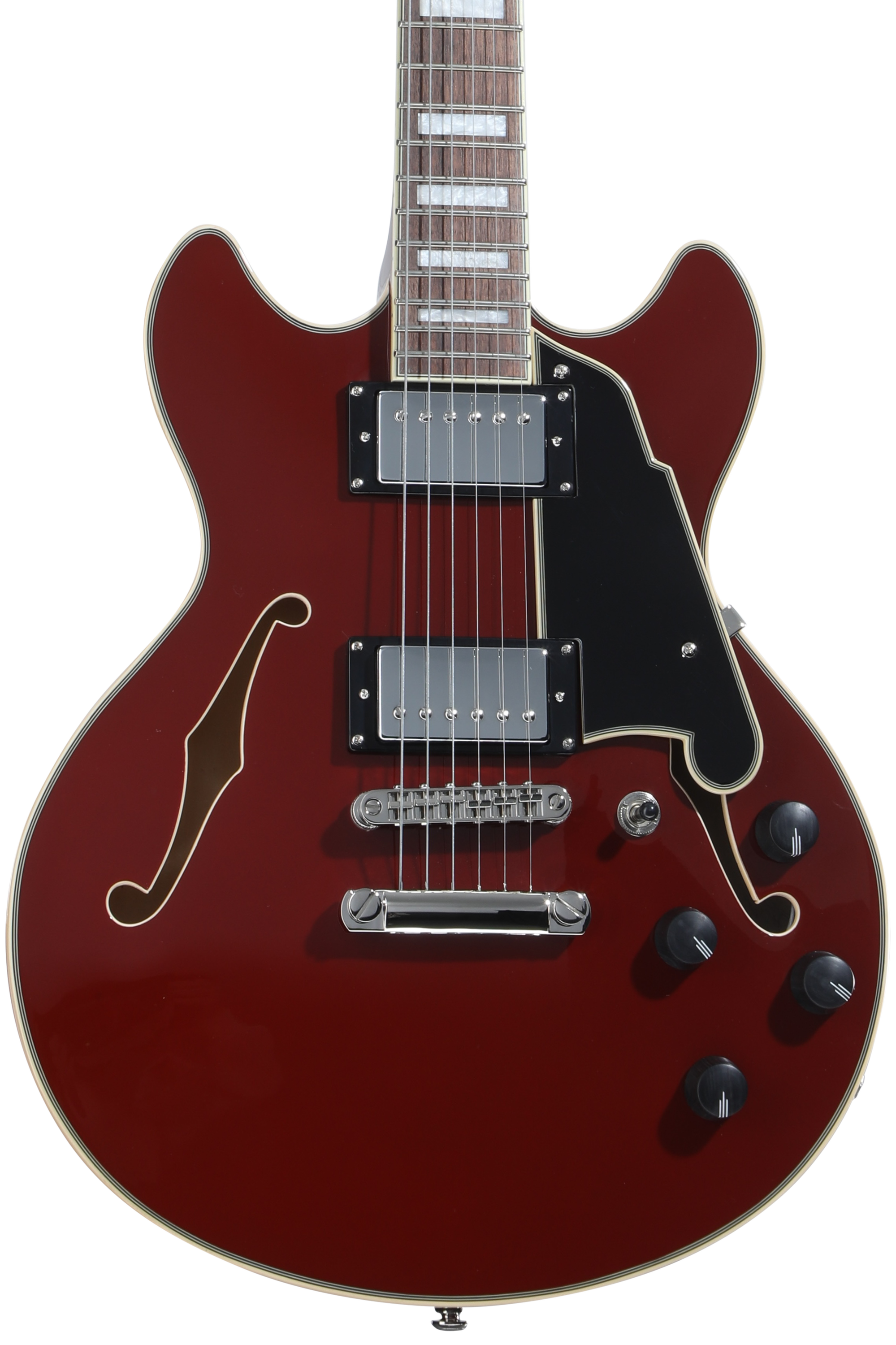 D'Angelico Premier Mini DC Electric Guitar - Burnt Red with
