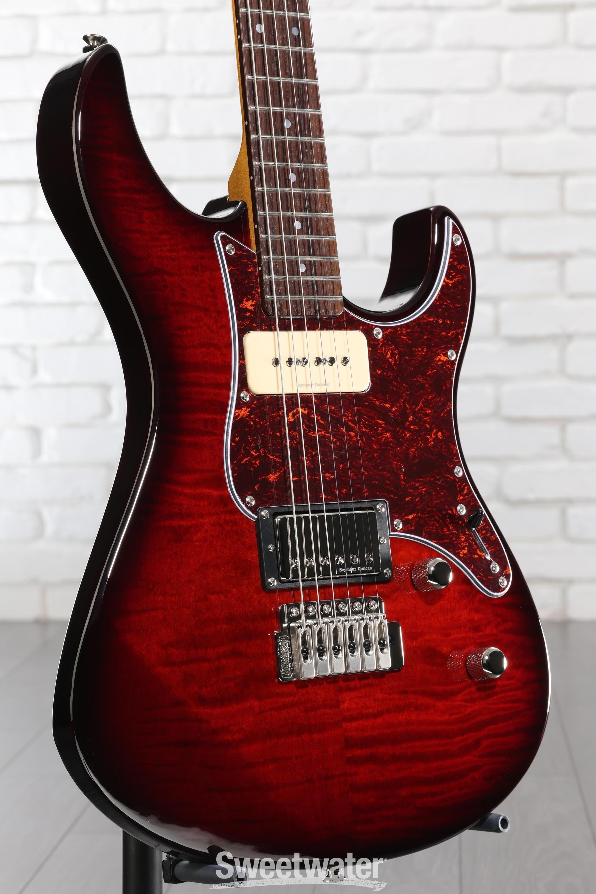 Yamaha PAC611VFM Pacifica Electric Guitar - Dark Red Burst