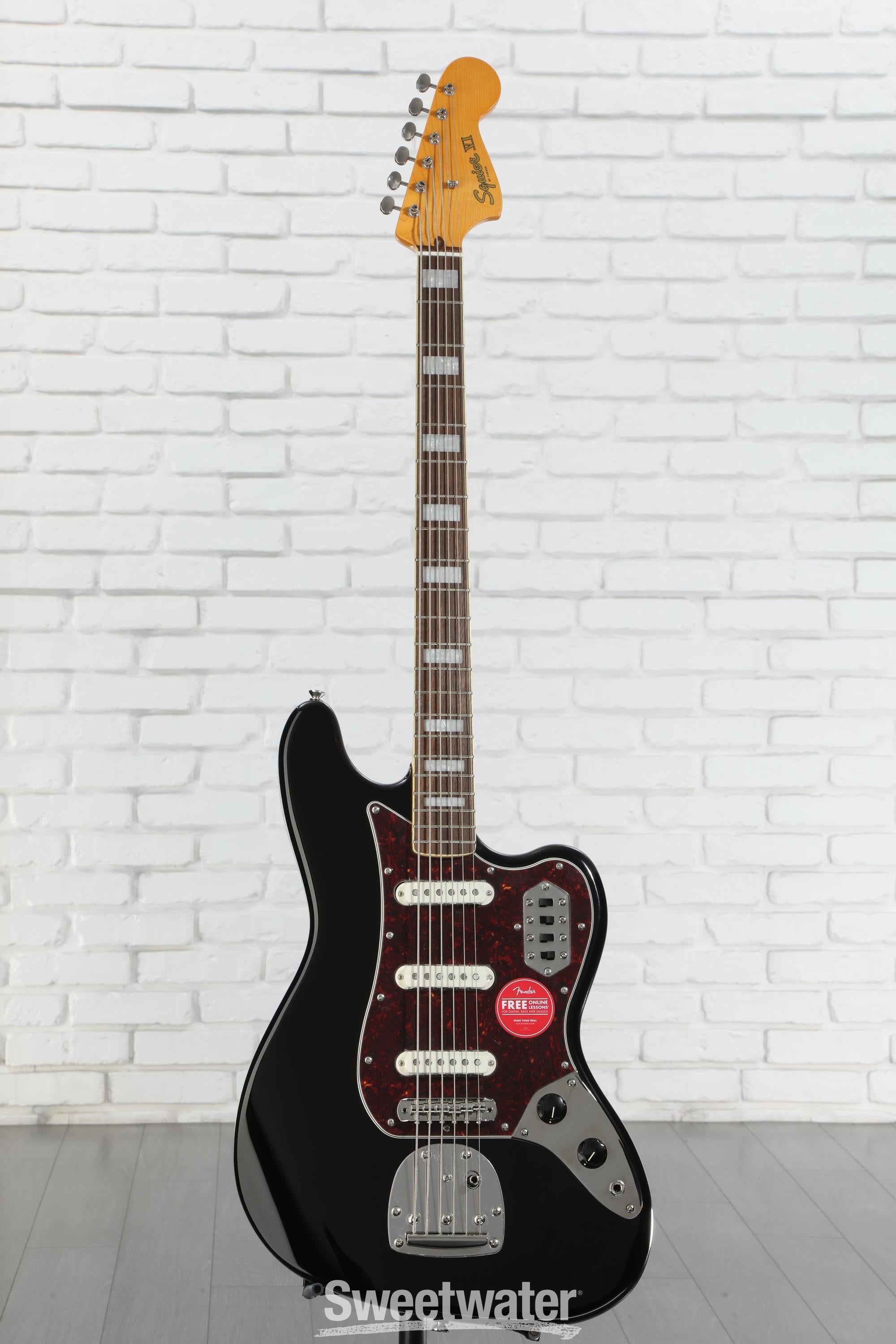 Squier Classic Vibe Bass VI Guitar - Black | Sweetwater