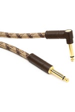 Photo of Fender 0990910022 Festival Hemp Straight to Right Angle Instrument Cable - 10 foot Brown Stripe