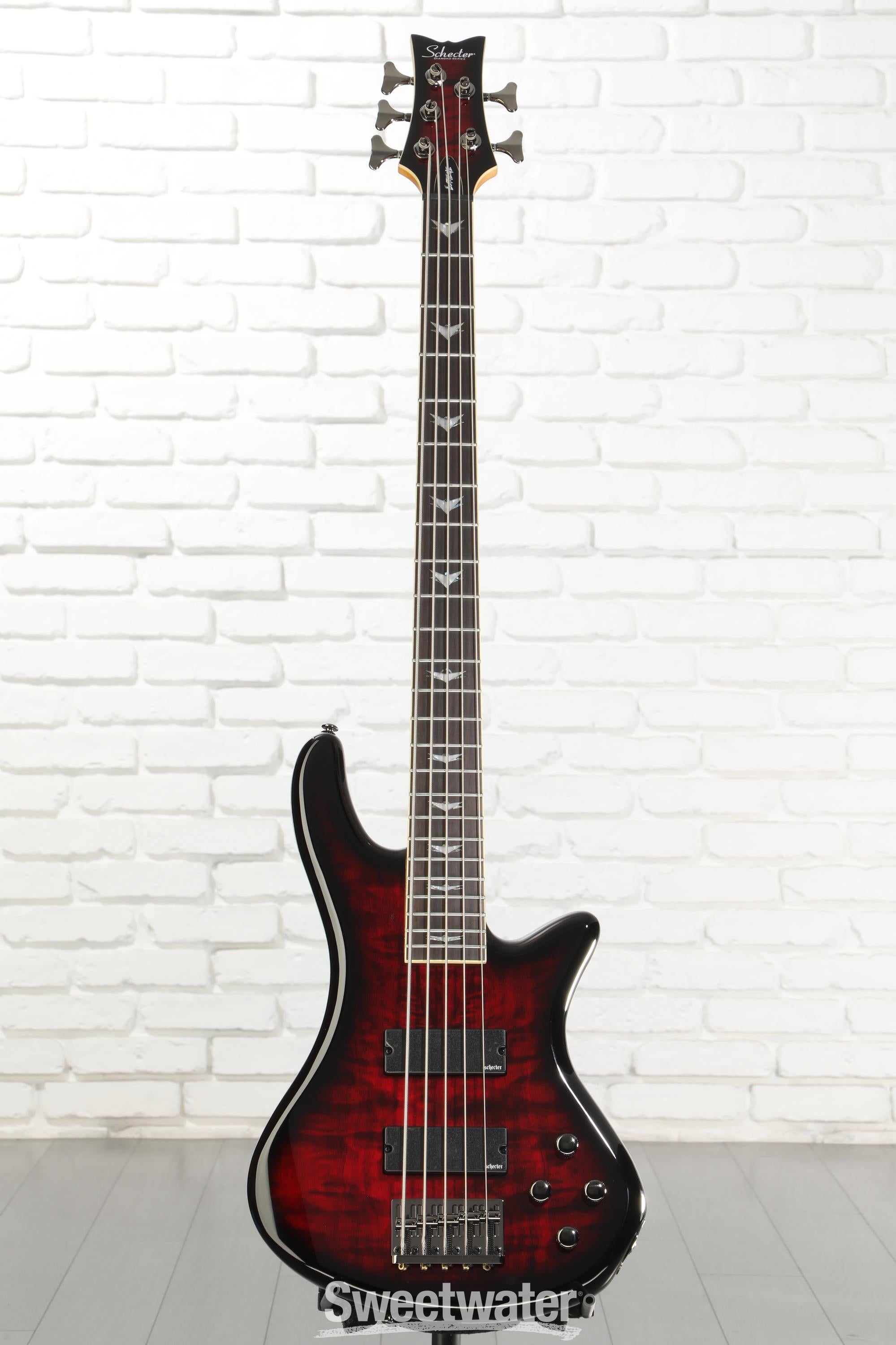 Schecter Stiletto Extreme 5 Bass Guitar - Black Cherry Reviews