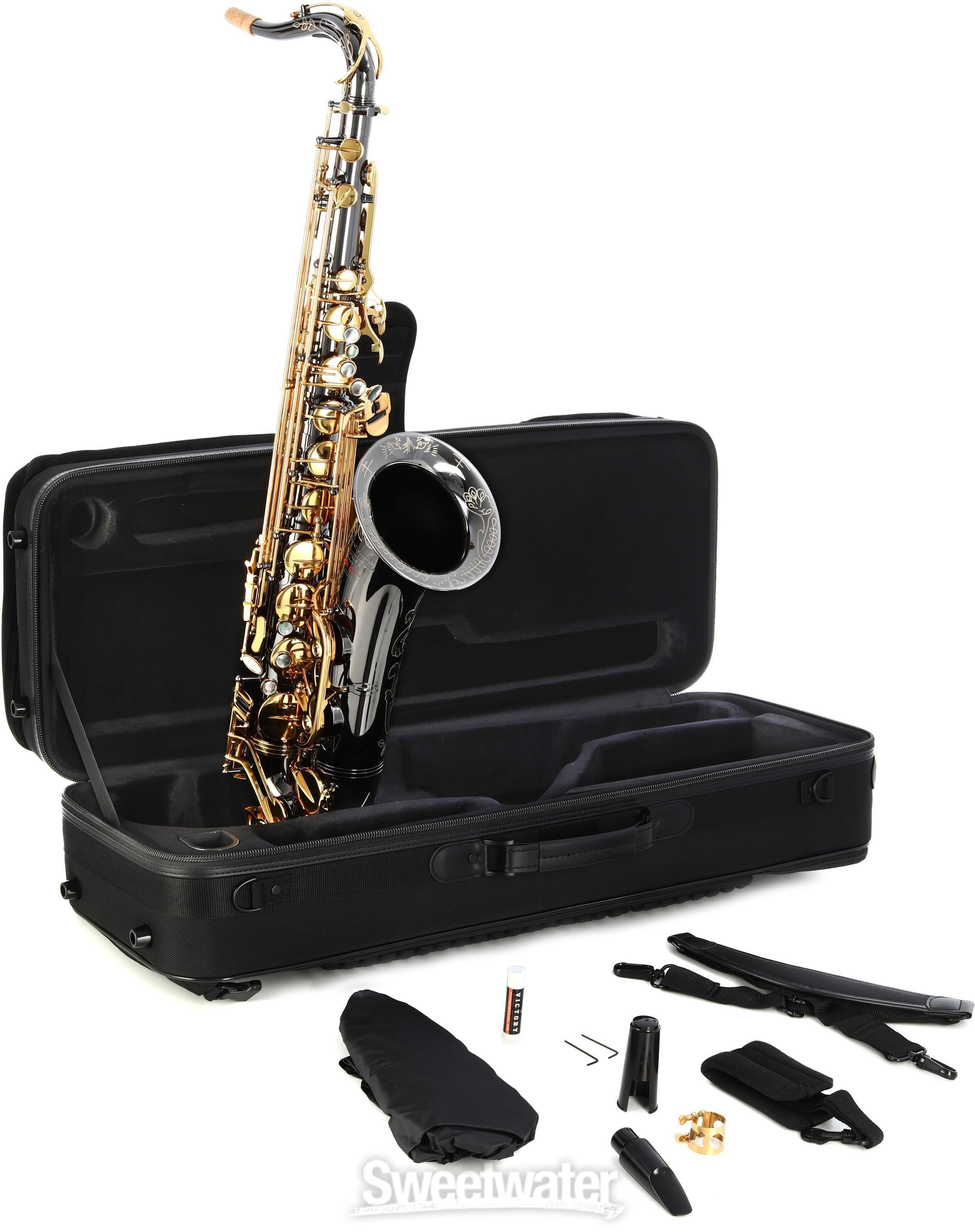 Black and online gold tenor saxophone