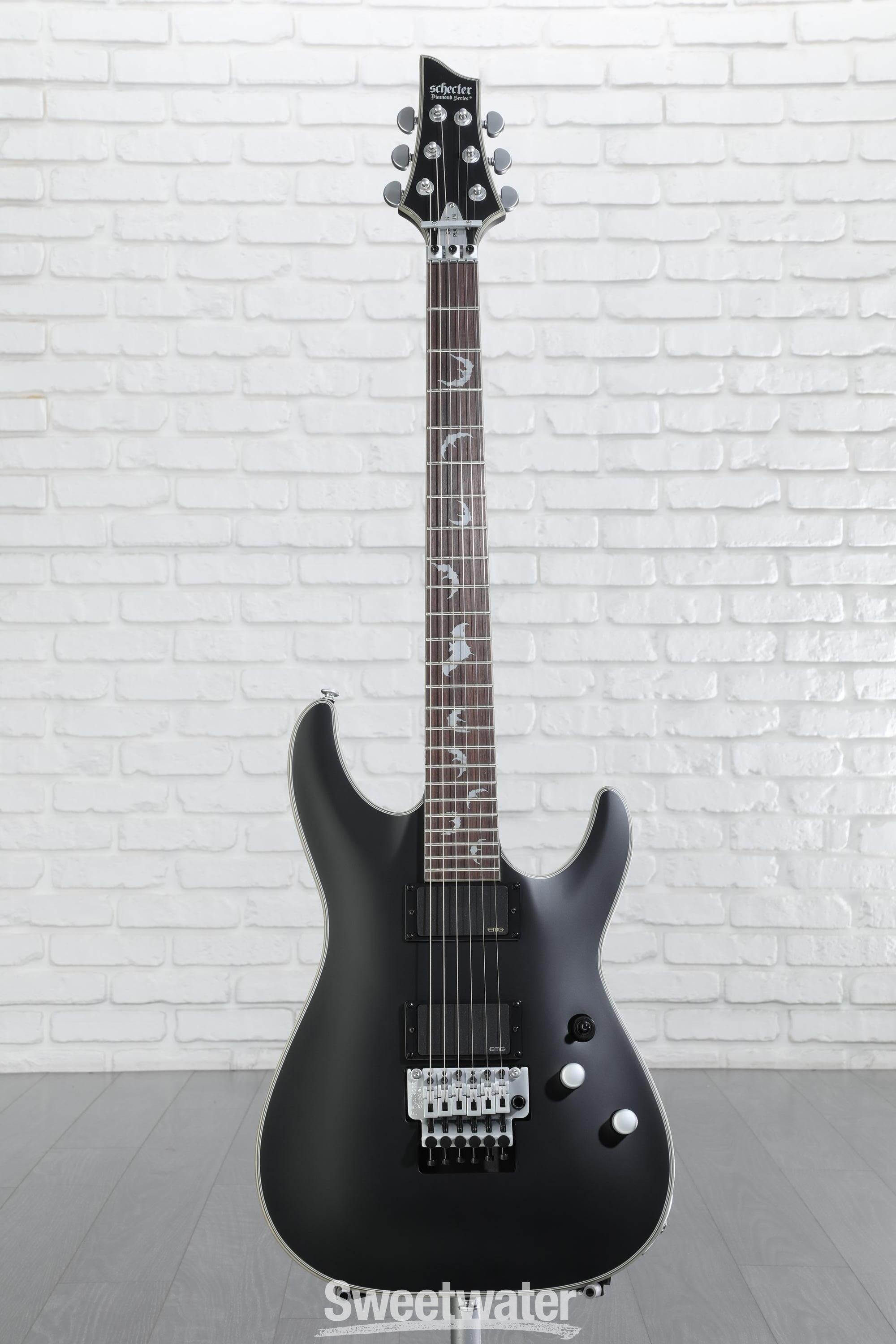 Schecter Damien Platinum 6 with Floyd Rose and Sustaniac - Satin Black