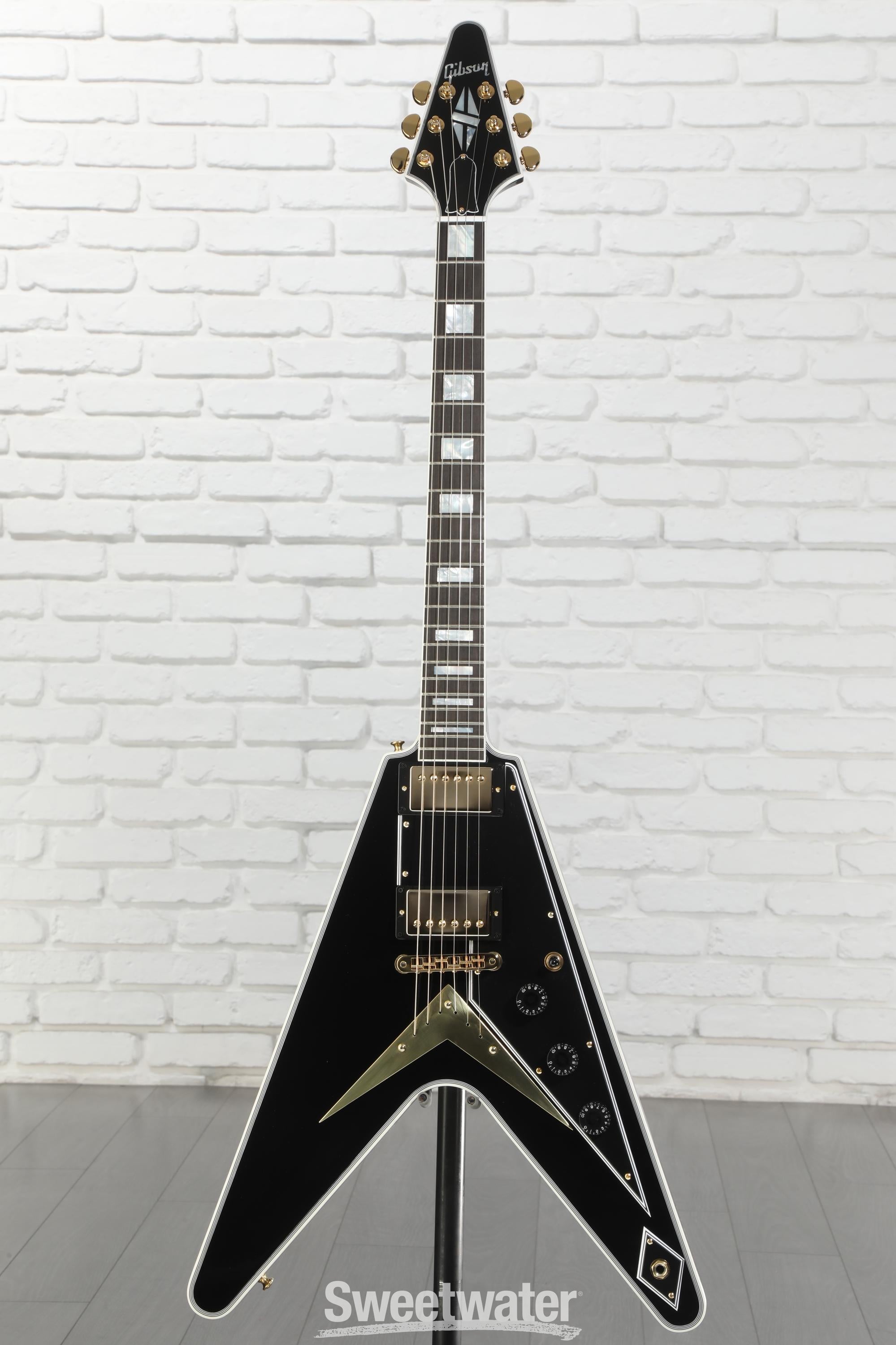 Gibson Custom Flying V Custom Electric Guitar - Ebony, Ebony