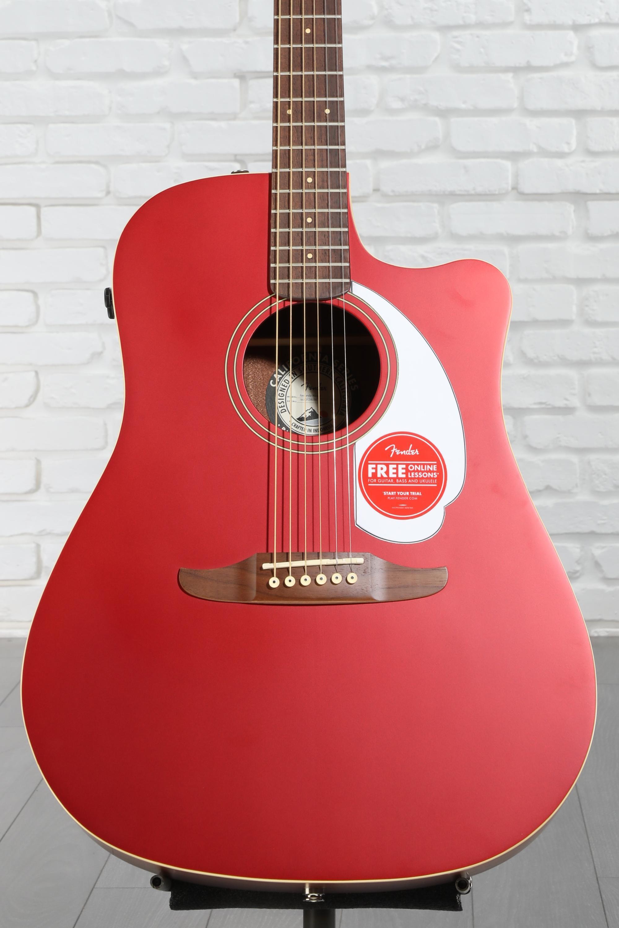 Fender Redondo Player Acoustic-electric Guitar - Candy Apple Red