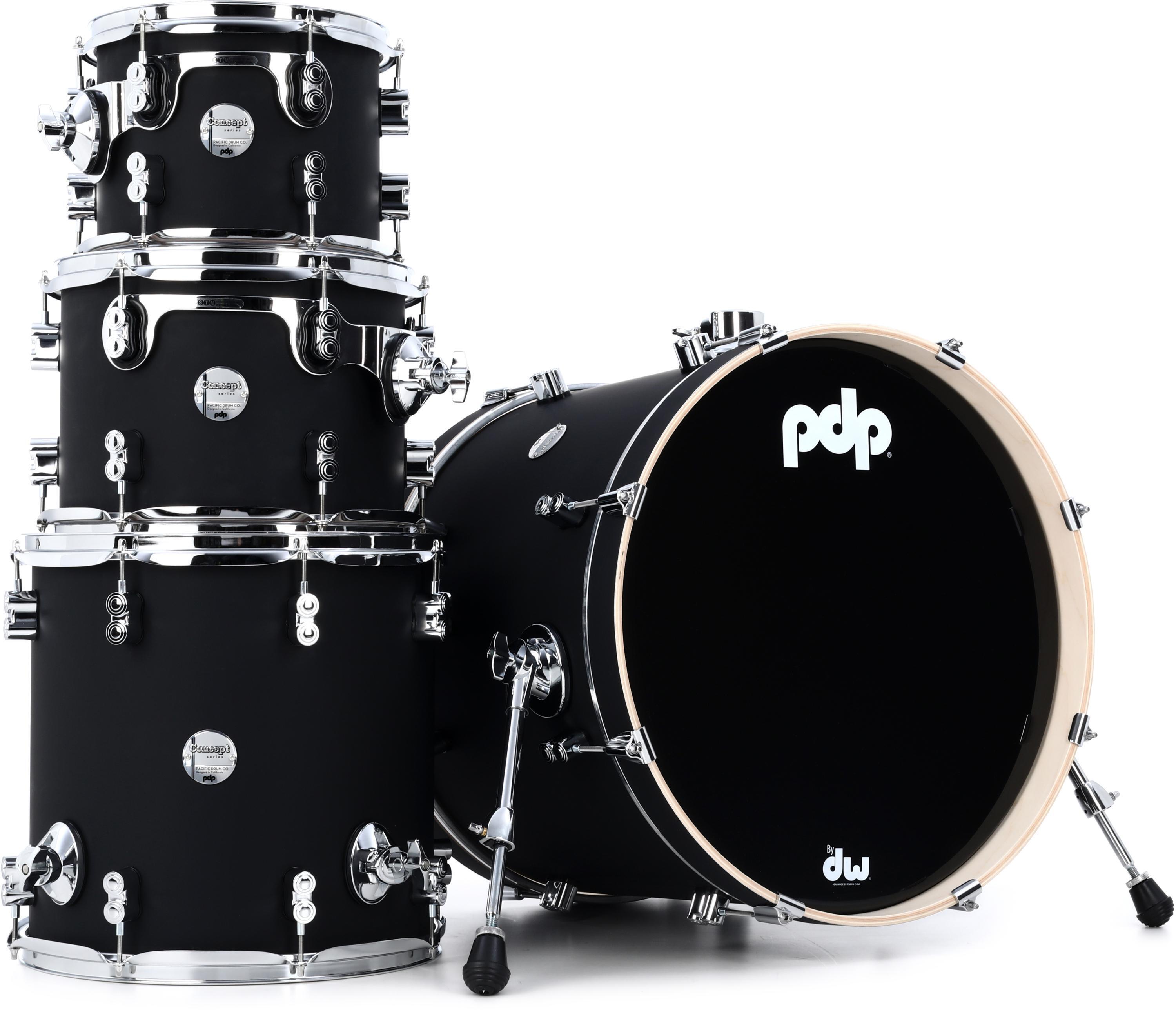 PDP Concept Maple 4-piece Shell Pack - Satin Black | Sweetwater
