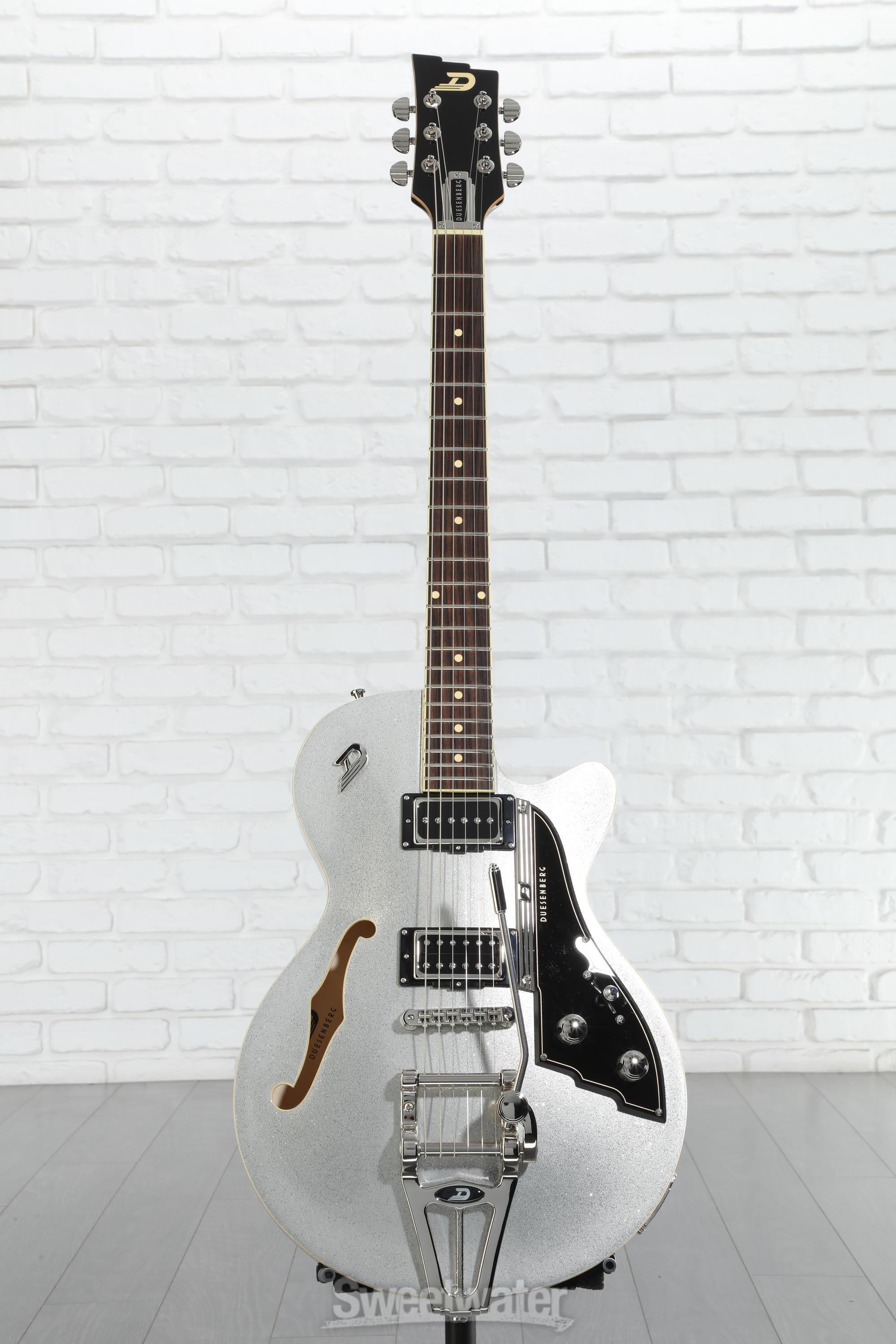 ミュージシャン Silver star MX-Prime b Duesenberg Starplayer TV Semi-hollowbody Electric Guitar - Silver