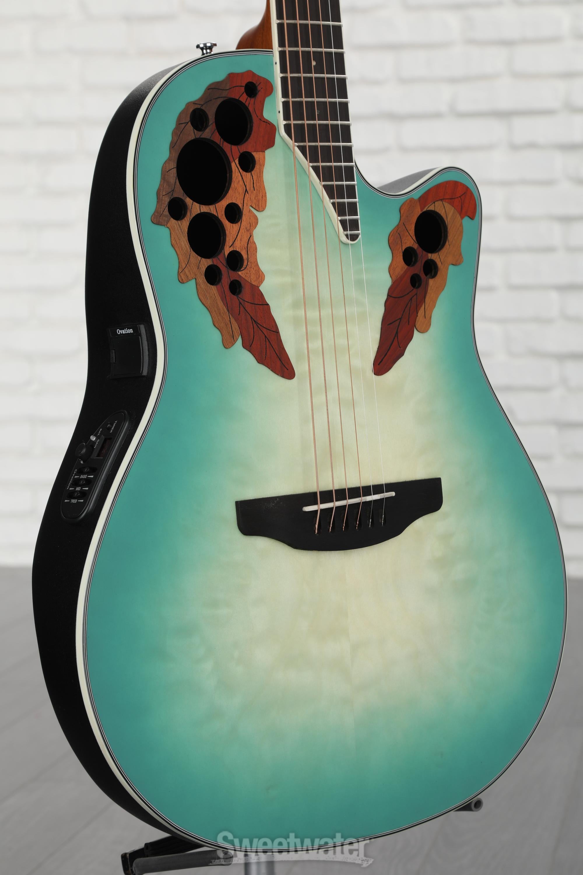 Ovation Celebrity Elite Plus CE44X-9B Mid-depth Acoustic-electric Guitar - Mintburst