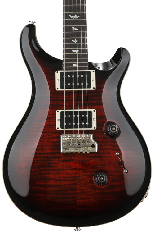 PRS Custom 24 - Fire Red Smoke Burst w/ Pattern Regular Neck