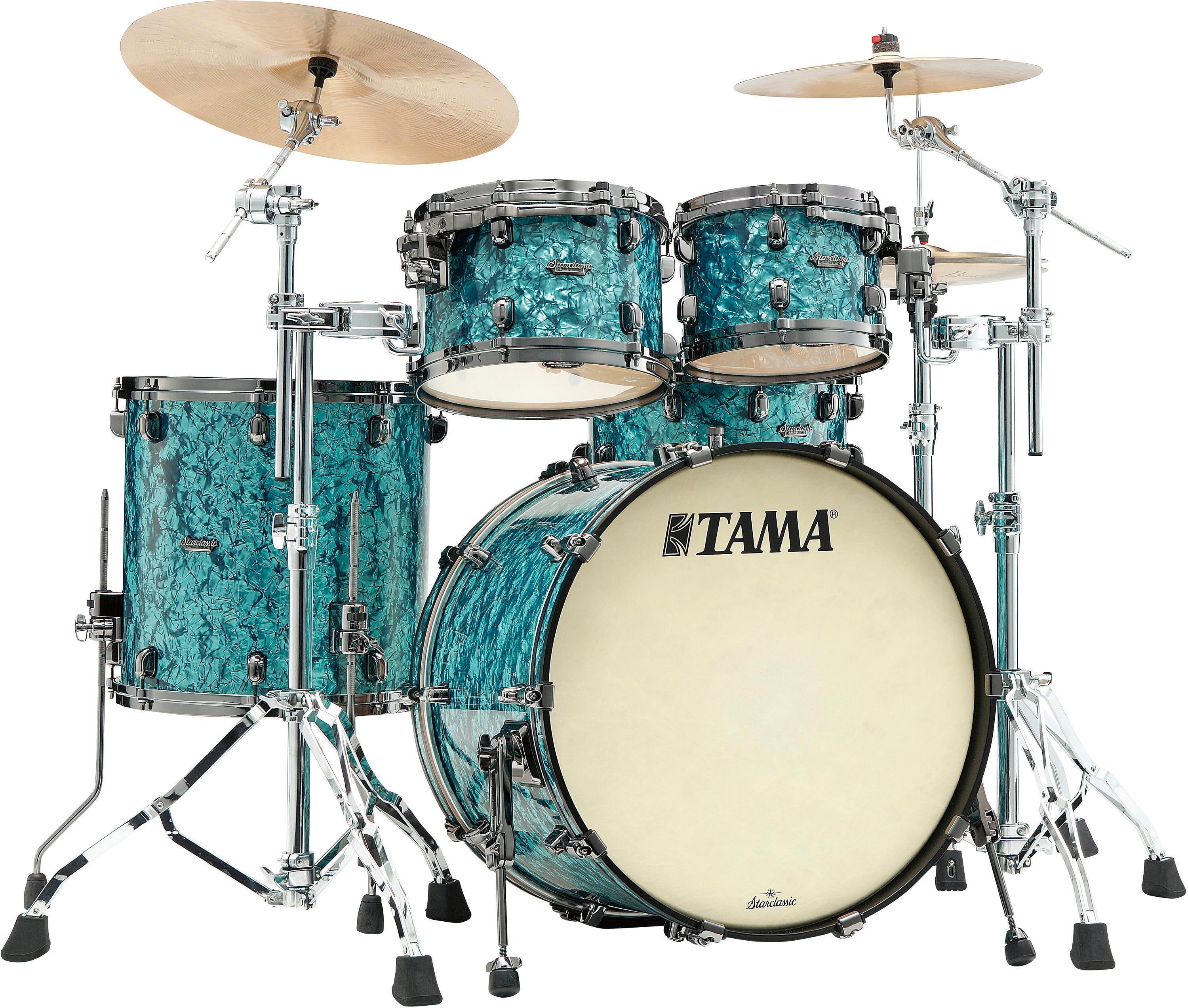 Tama Starclassic Maple MR42TZBNS 4-piece Shell Pack - Turquoise Pearl with  Black Nickel Hardware