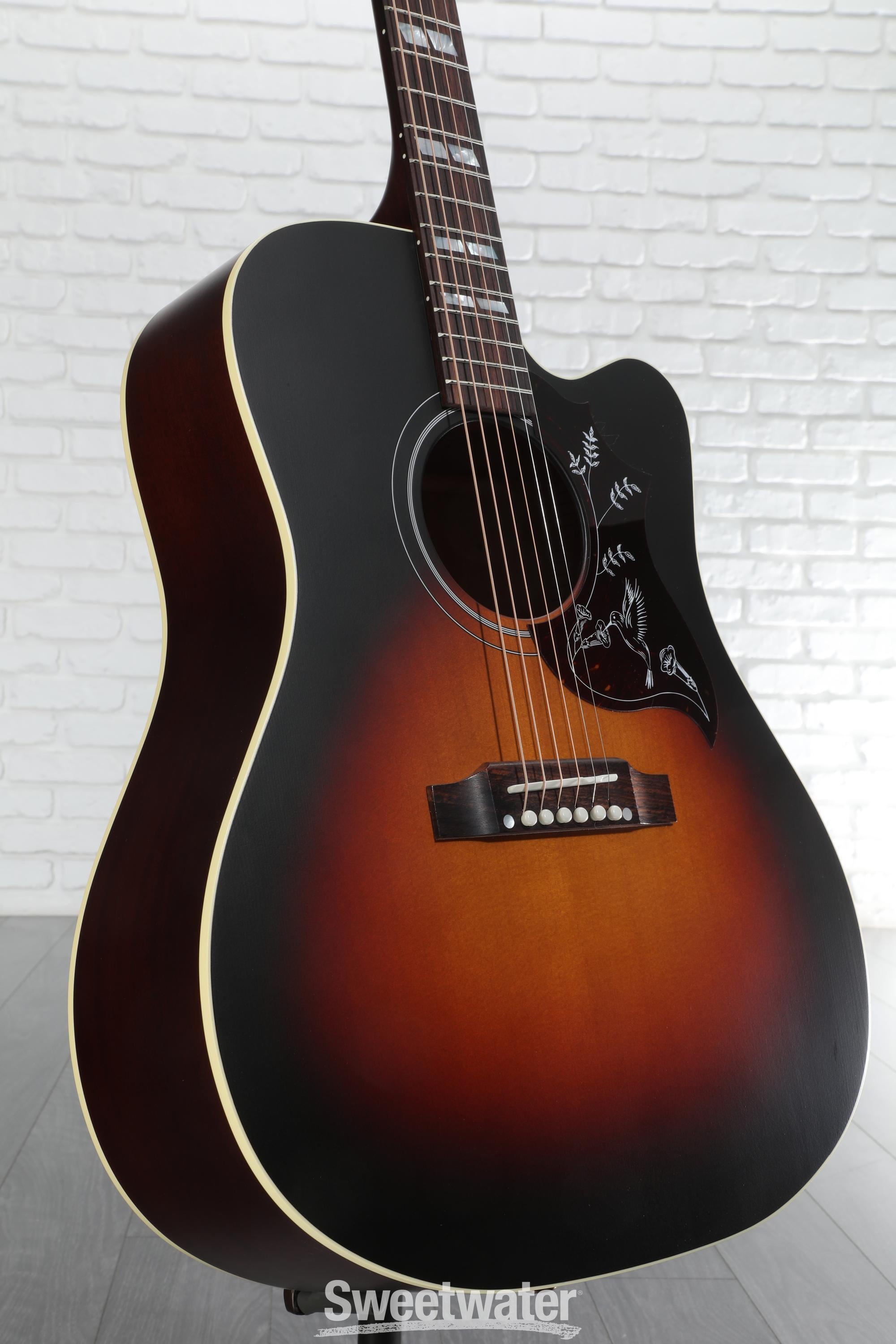 ギター Gibson Replica Hummingbird Studio/BLK Platinum Gibson Hummingbird SSHBAEG17 Ebony Special Acoustic