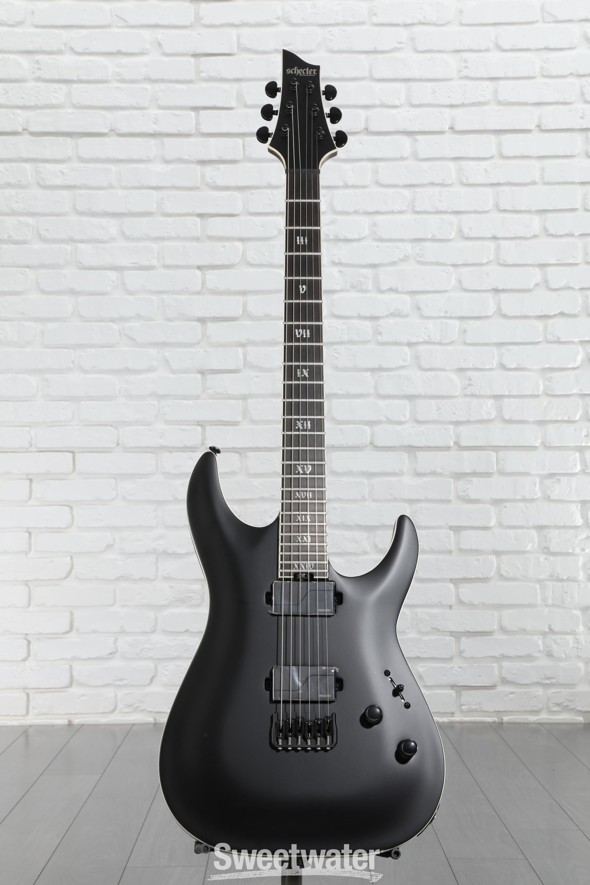 Schecter C-1 SLS Evil Twin Electric Guitar - Satin Black | Sweetwater