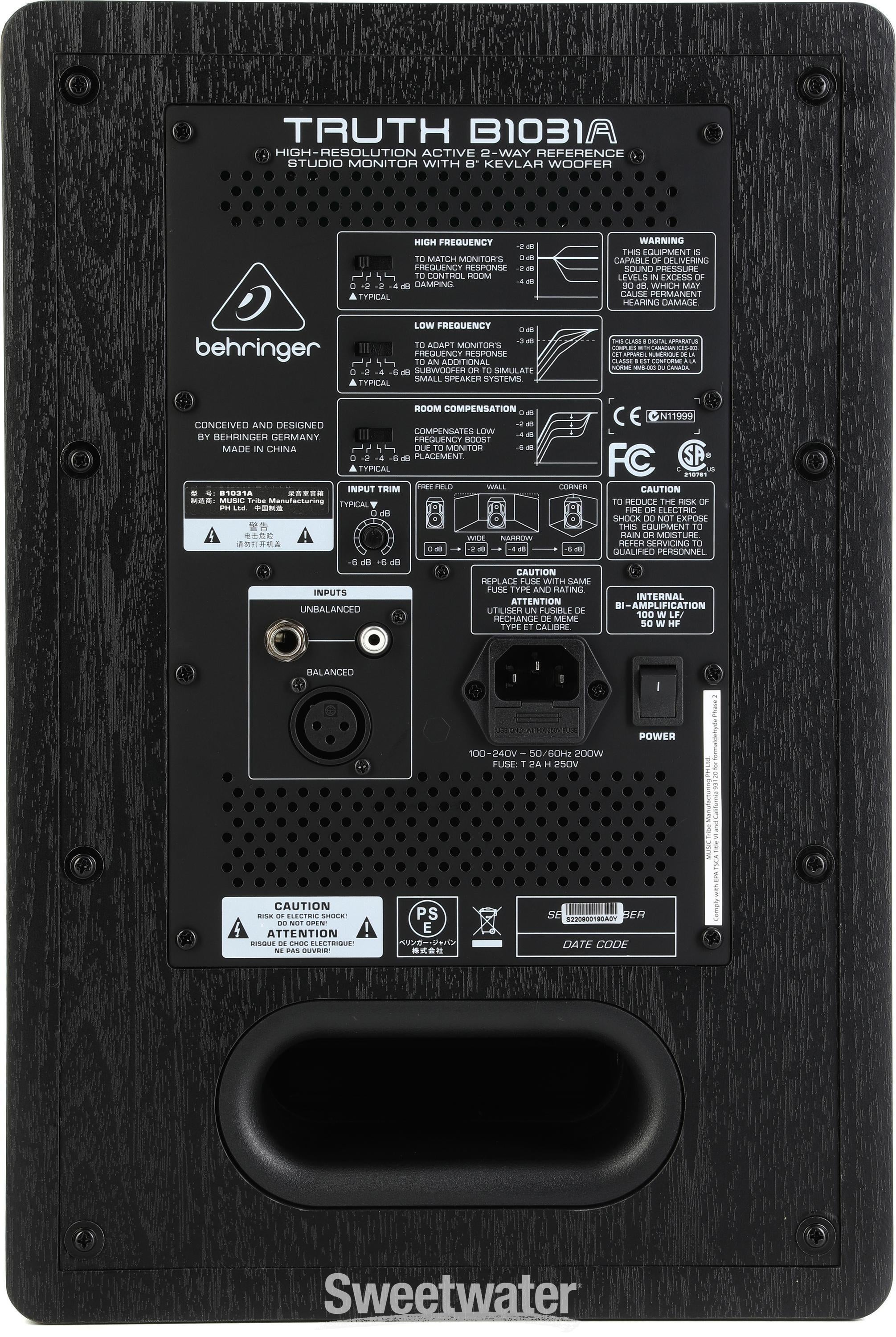 Behringer Truth B1031A 8 inch Powered Studio Monitor Behringer Truth B1031A 8 inch Powered Studio Monitor