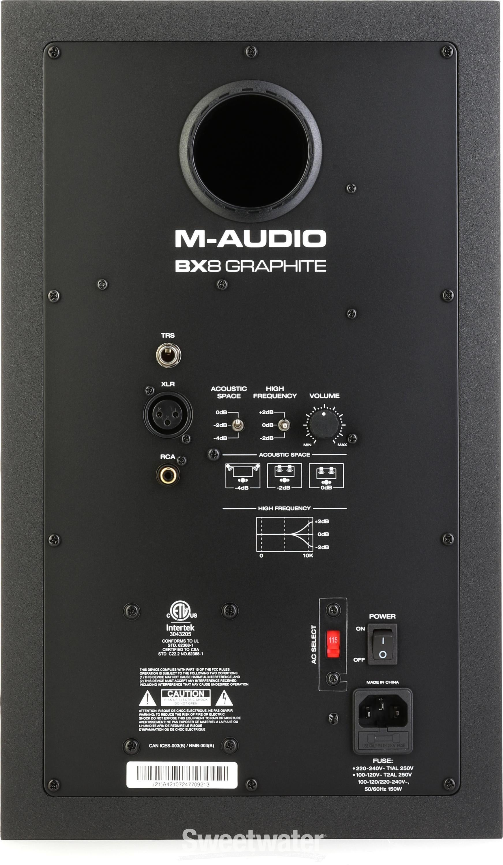 M-Audio BX8 Graphite 8-inch Active Studio Monitor (ea