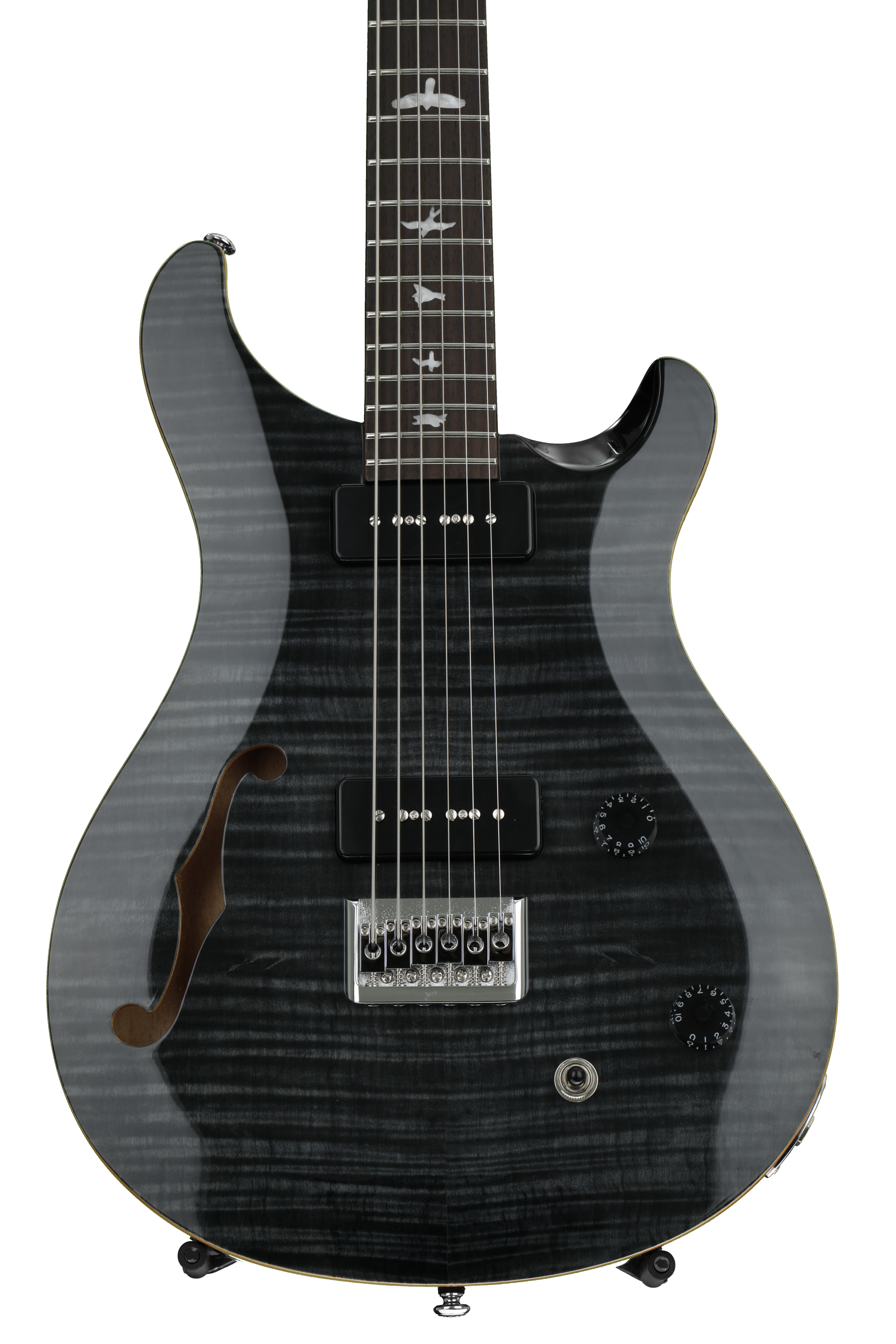 PRS SE 277 Semi-hollow Soapbar Baritone - Gray Black | Sweetwater
