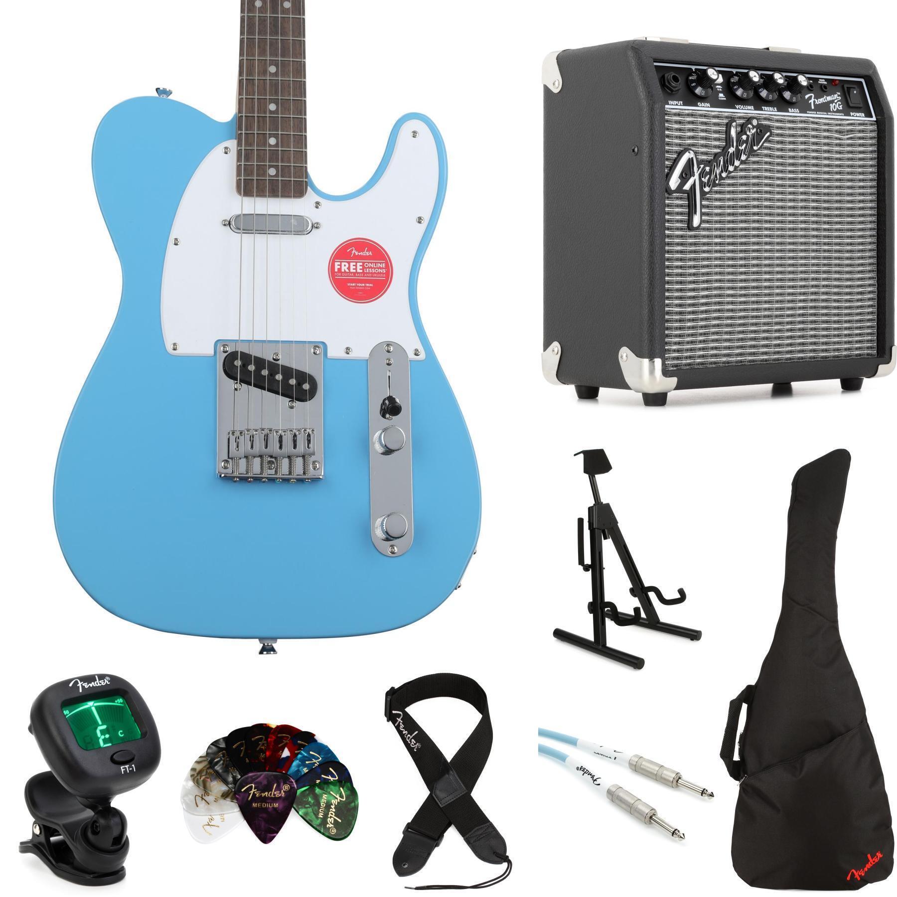 Squier Sonic Telecaster Electric Guitar and Fender Amp