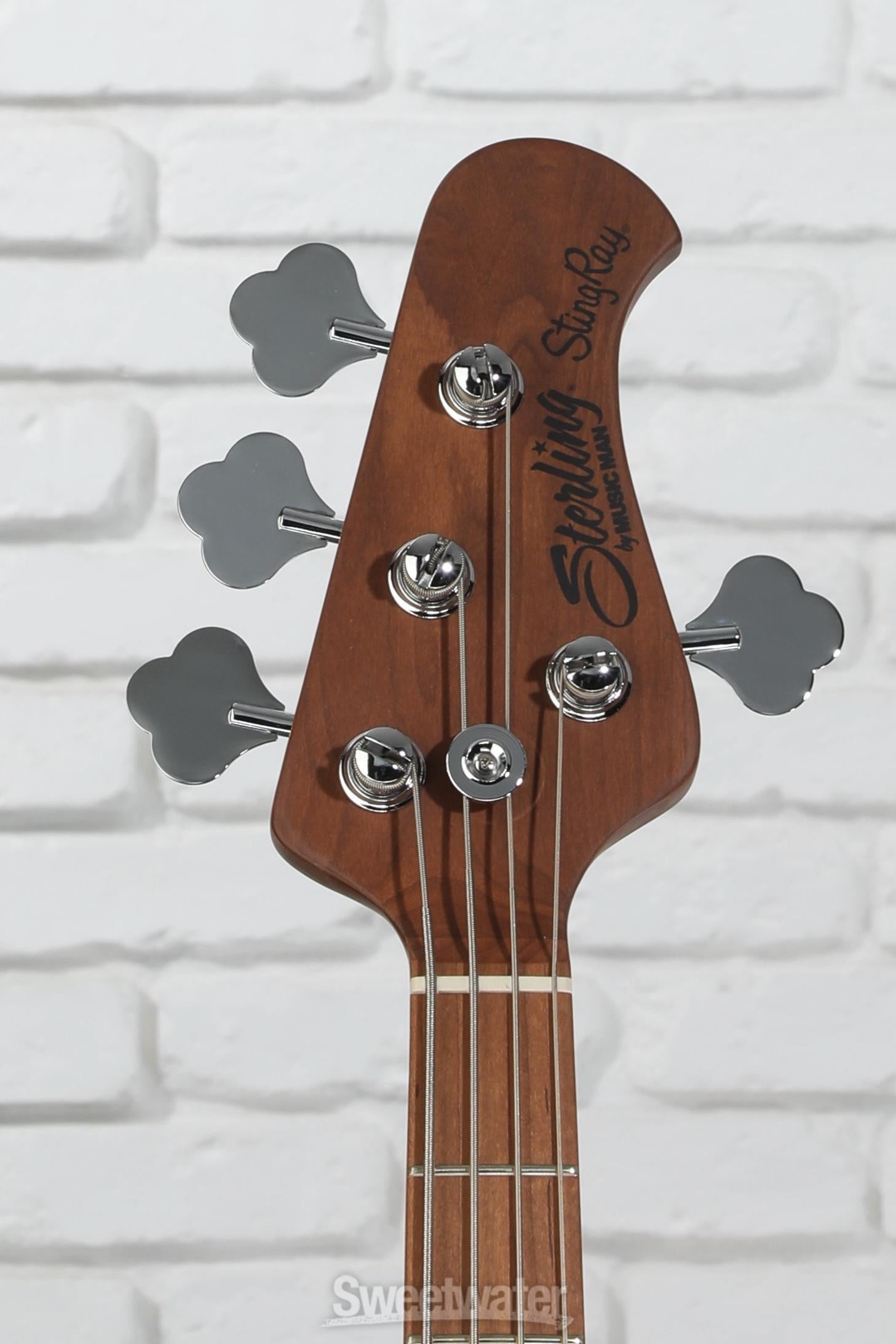 Sterling By Music Man StingRay RAYSS4 Short-scale Bass Guitar - Fiesta Red